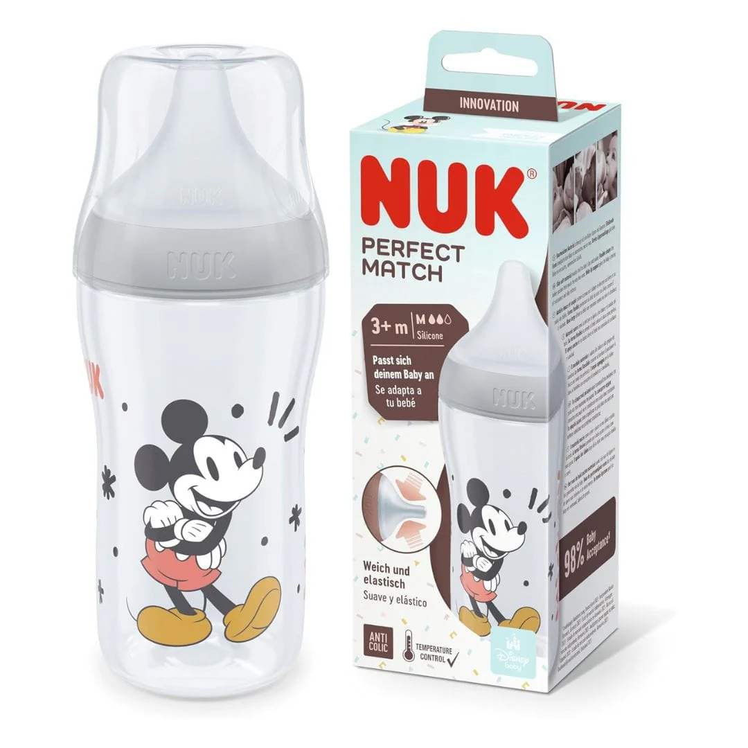 NUK Perfect Match Temperature Control Bottle - Mickey Mouse (260ml)