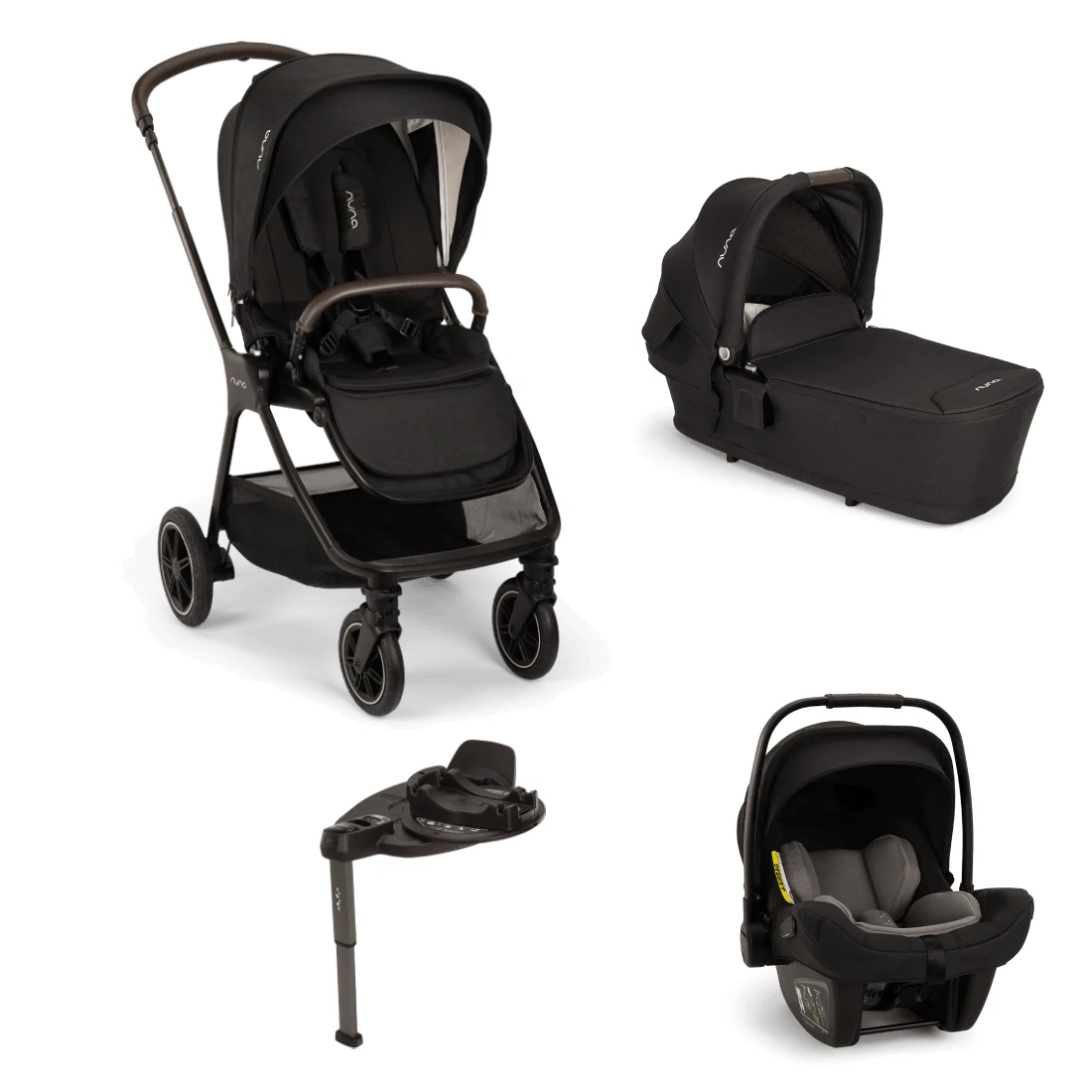 Nuna TRIV Next (PIPA Next & BASE Curv) Travel System - Caviar