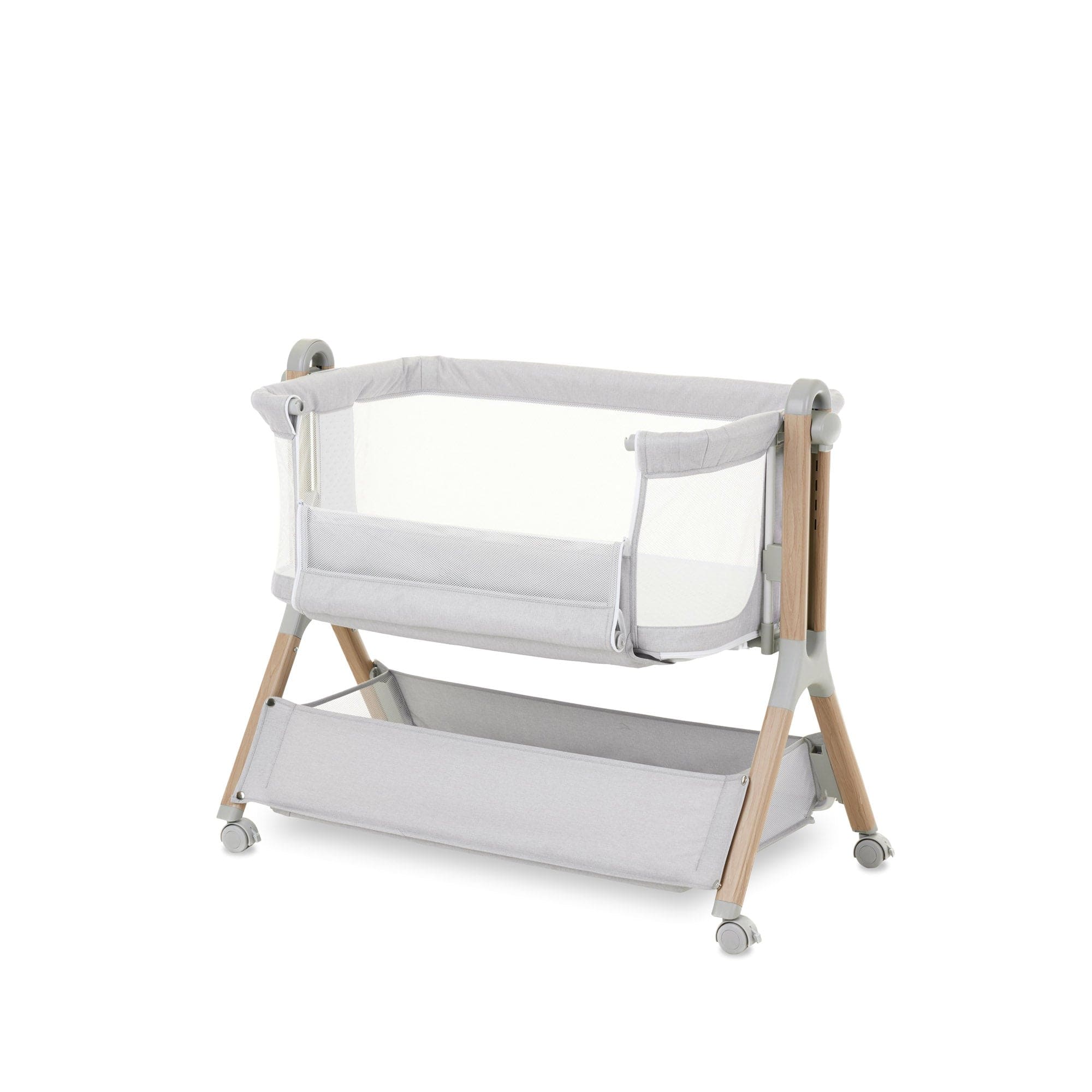 OBaby Cloud Bedside Crib - Grey - Image 2