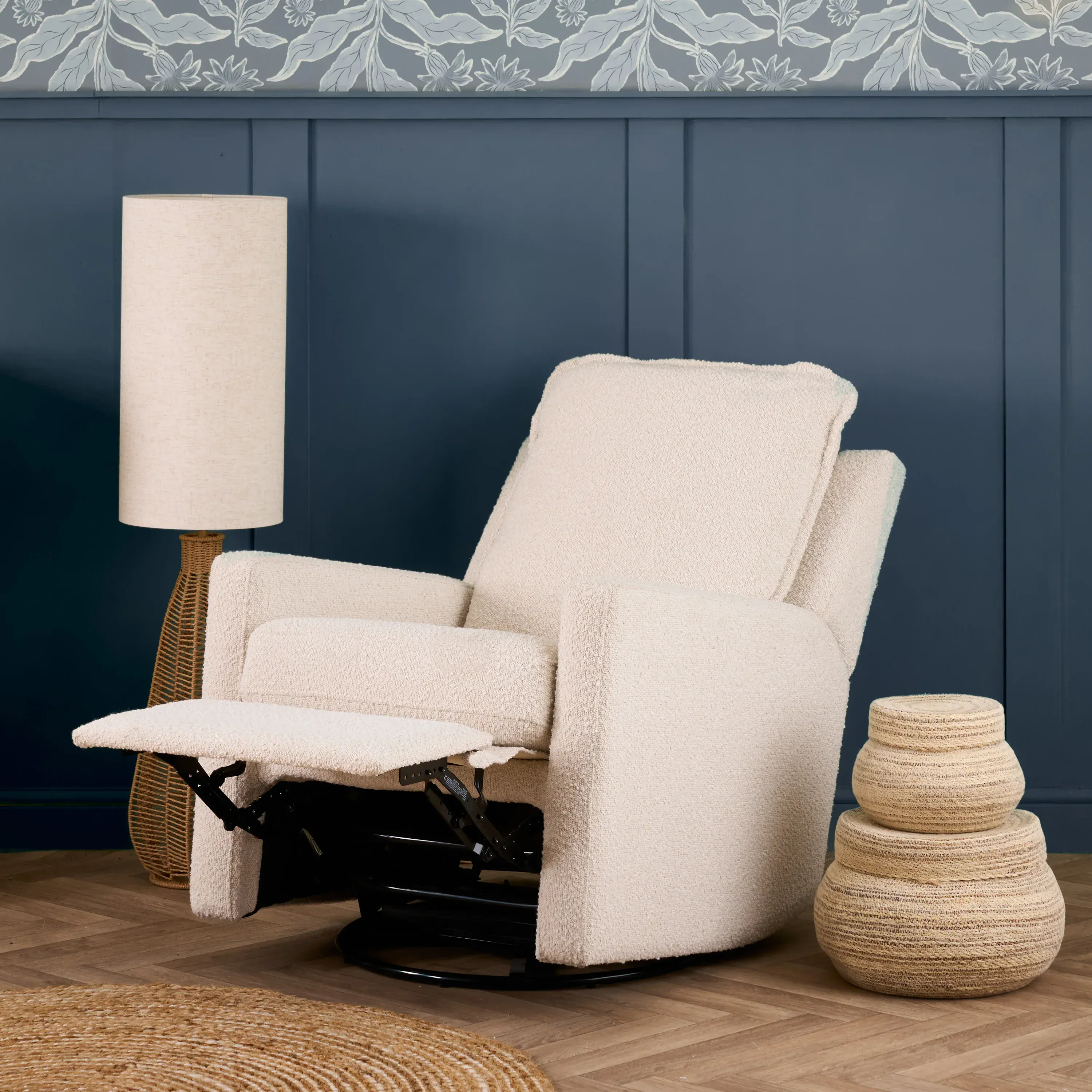 OBaby Denver Swivel Glider Recliner Chair - Boucle - Image 2