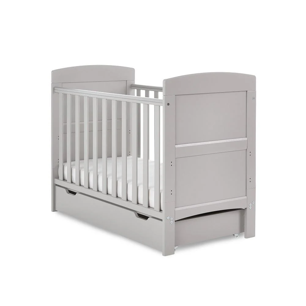Obaby Grace Mini Cot Bed & Under Drawer - Warm Grey - Image 3