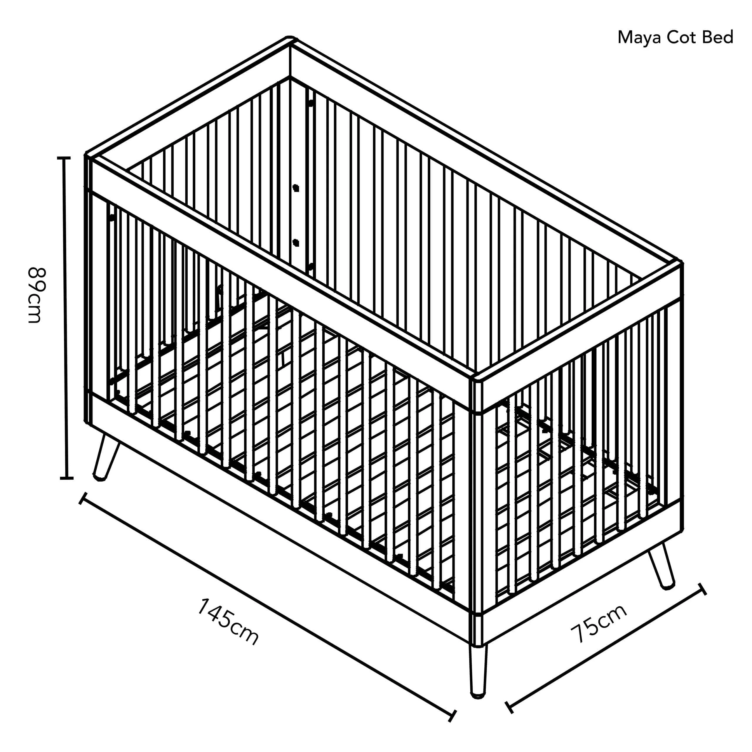 Obaby Maya Cot Bed - White with Natural - Image 16