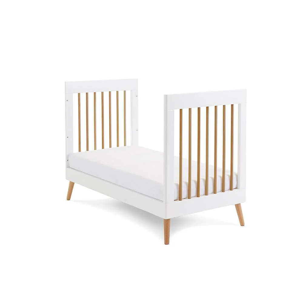 Obaby Maya Mini Cot Bed - White with Natural - Image 14