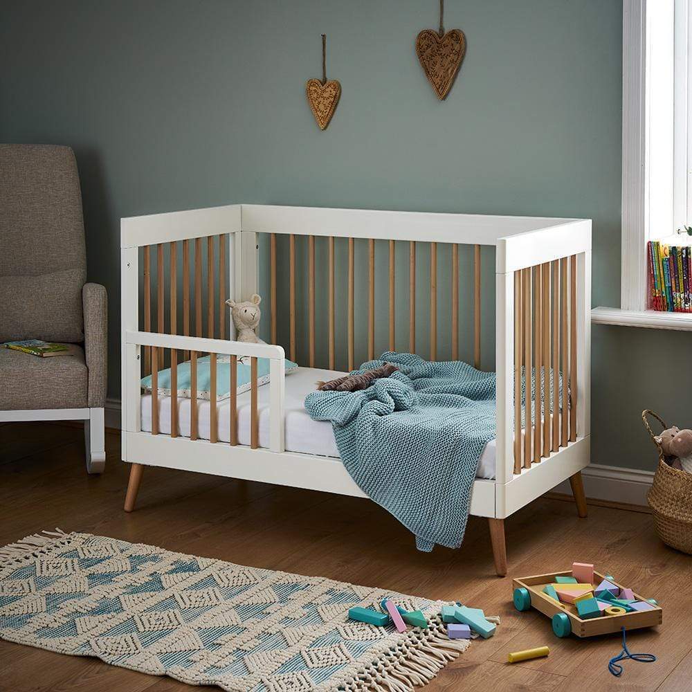 Obaby Maya Mini Cot Bed - White with Natural - Image 2