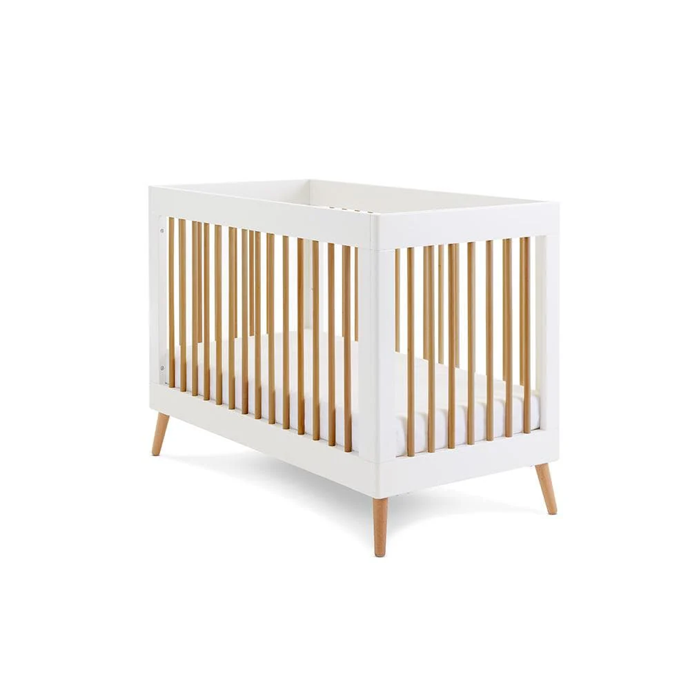 Obaby Maya Mini Cot Bed - White with Natural - Image 5