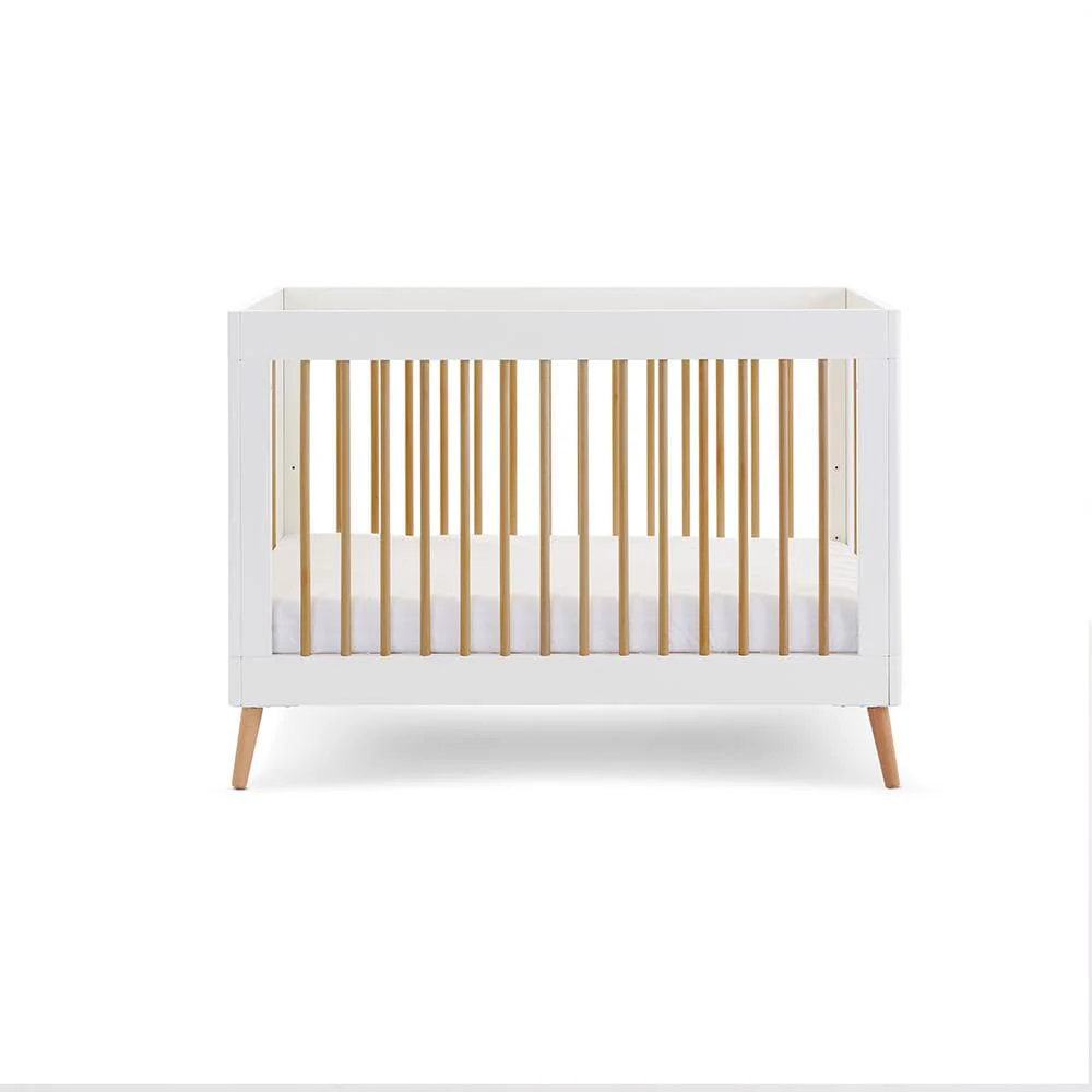 Obaby Maya Mini Cot Bed - White with Natural - Image 6