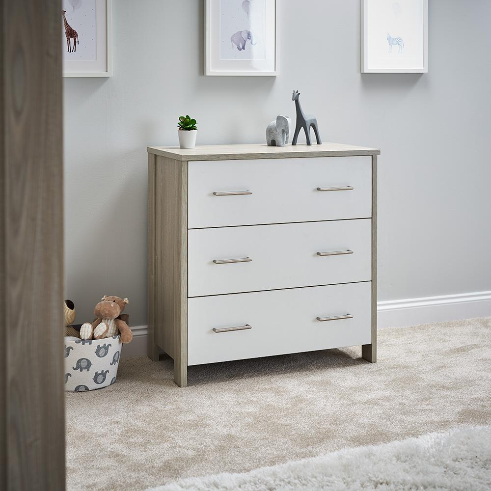 Obaby Nika 3 Piece Room Set - Grey Wash with White (Free mattress) - Image 4