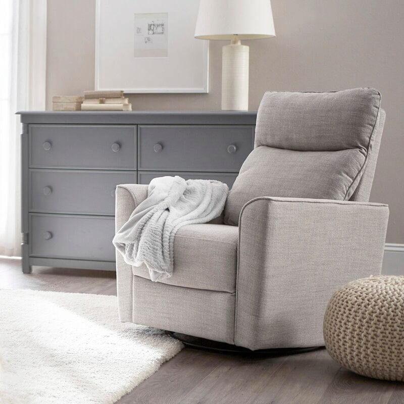 OBaby Savannah Swivel Glider Recliner Chair - Pebble - Image 2