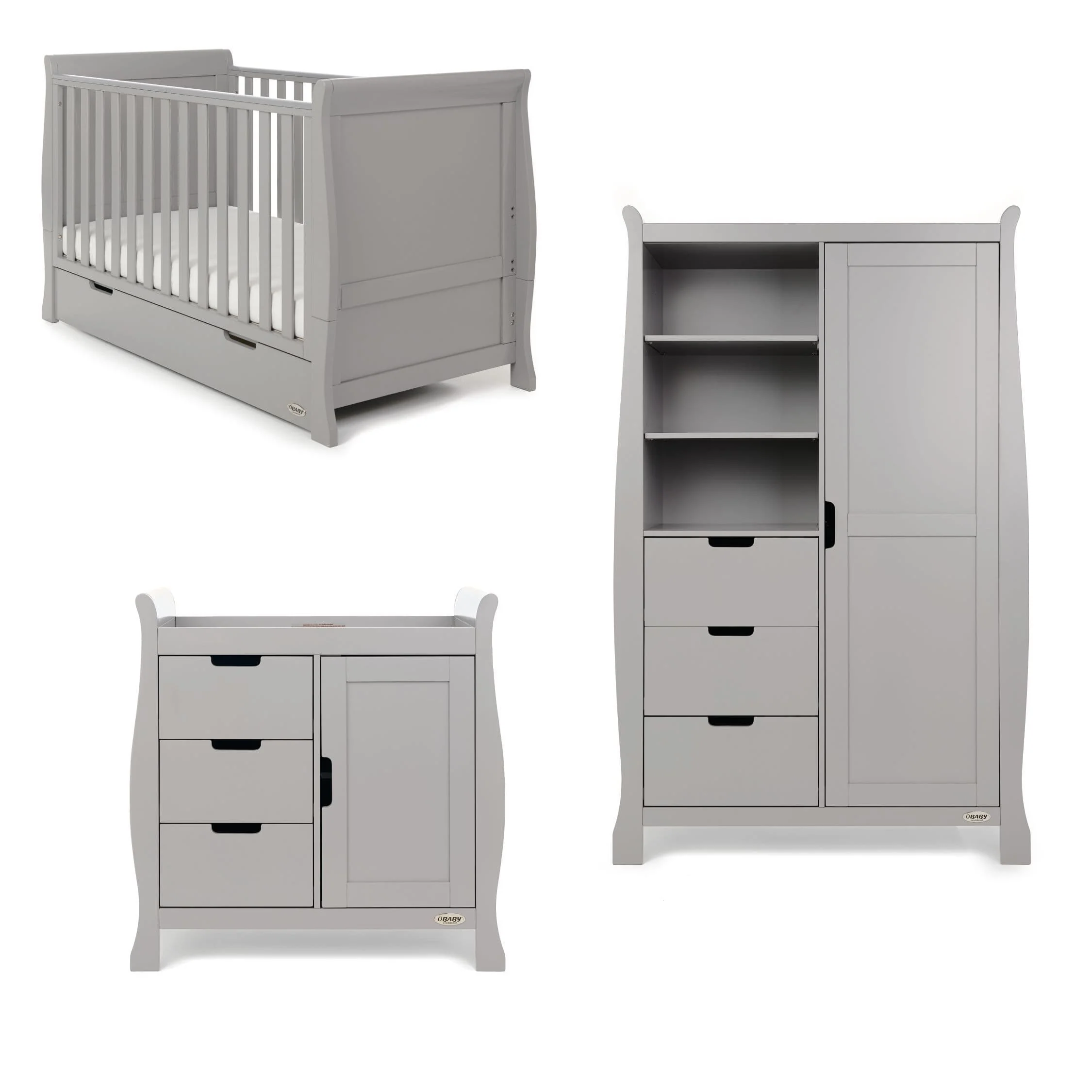Obaby Stamford Classic 3 Piece Room Set - Warm Grey - Image 2