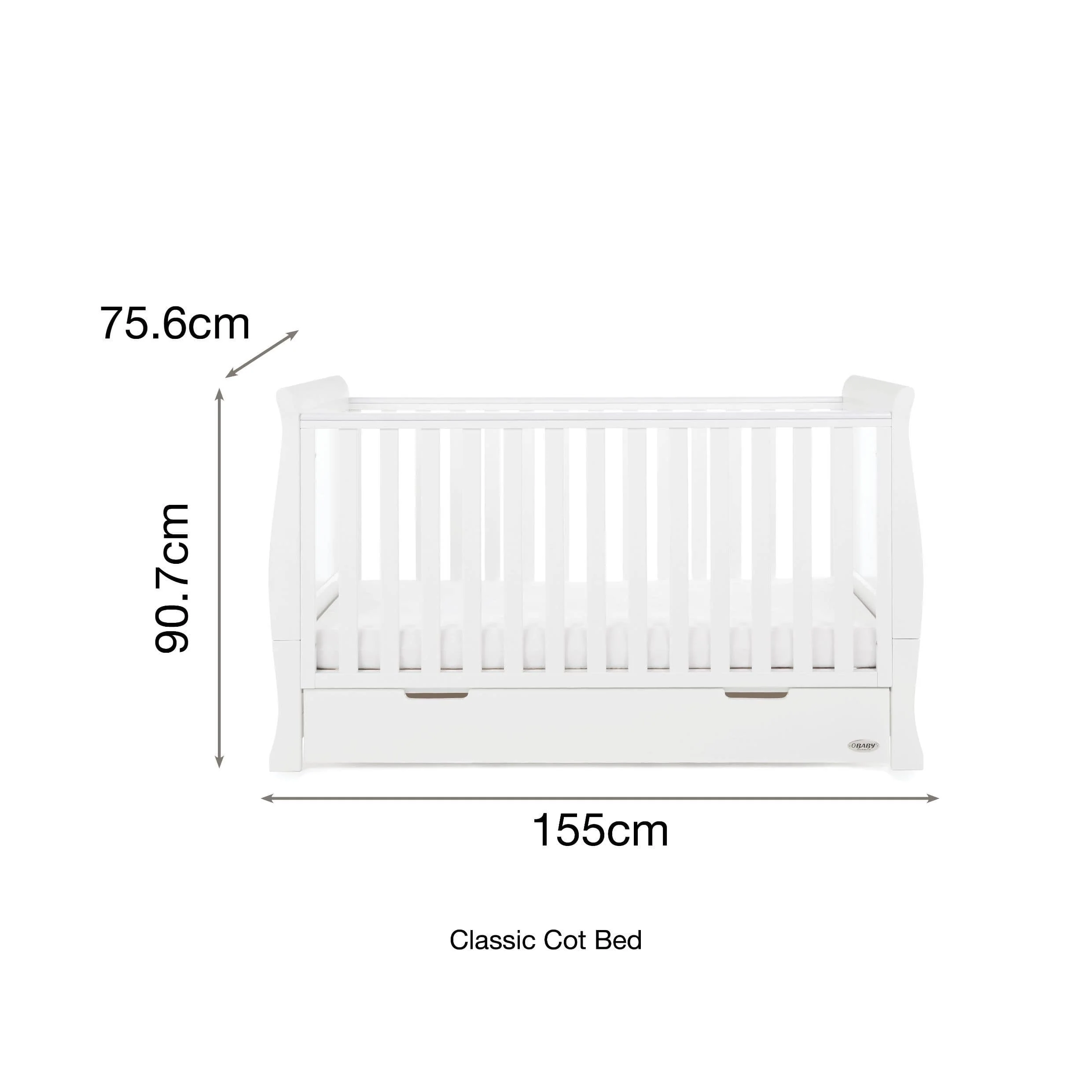 Obaby Stamford Classic 4 Piece Room Set White - Image 9
