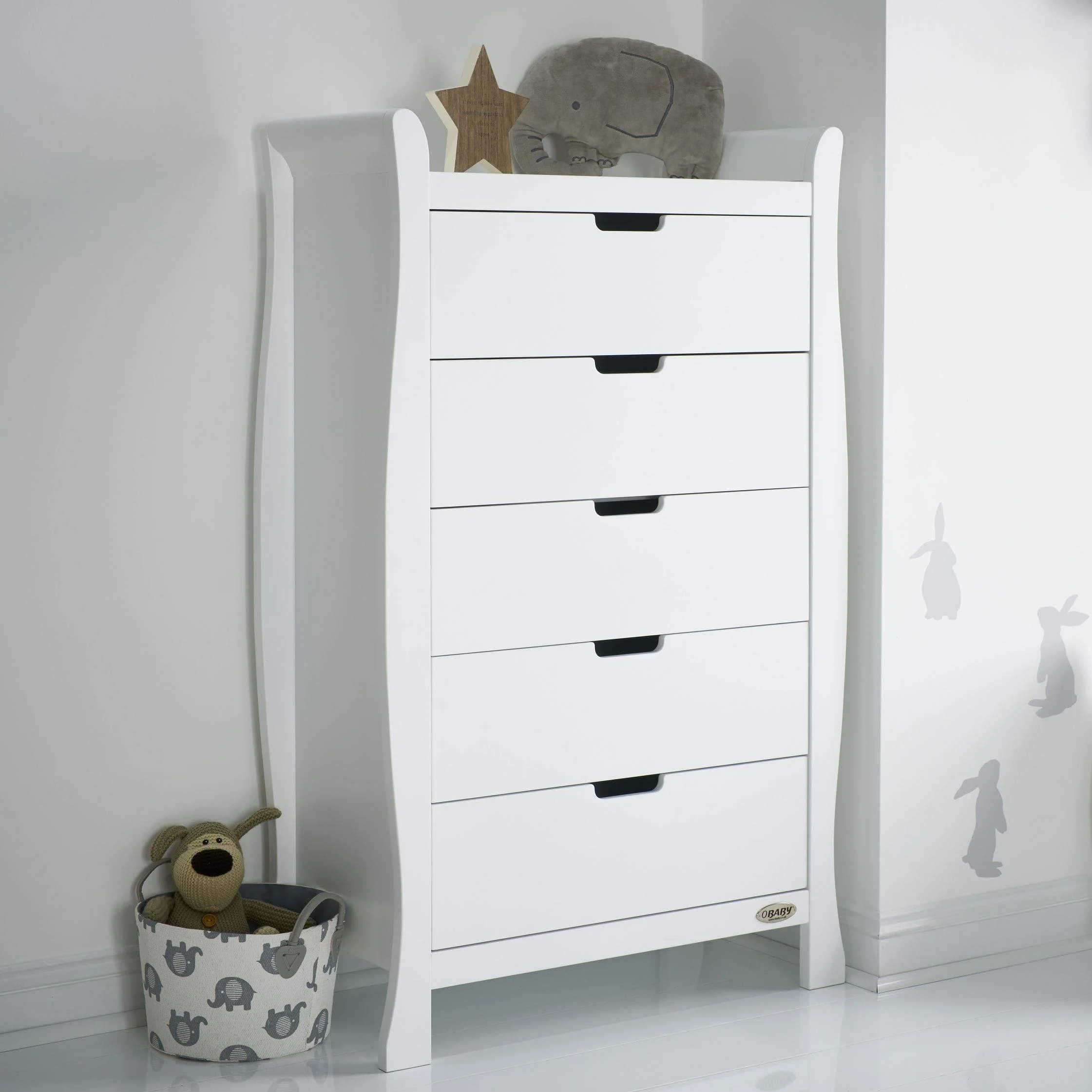 Obaby Stamford Classic 5 Piece Room Set White - Image 17