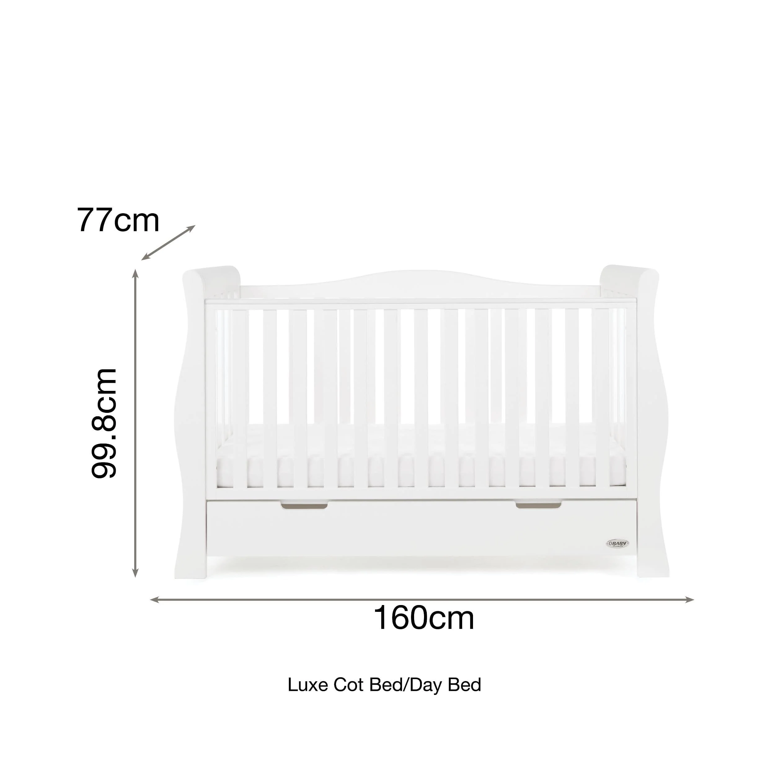 Obaby Stamford Luxe 4 Piece Room Set White - Image 6