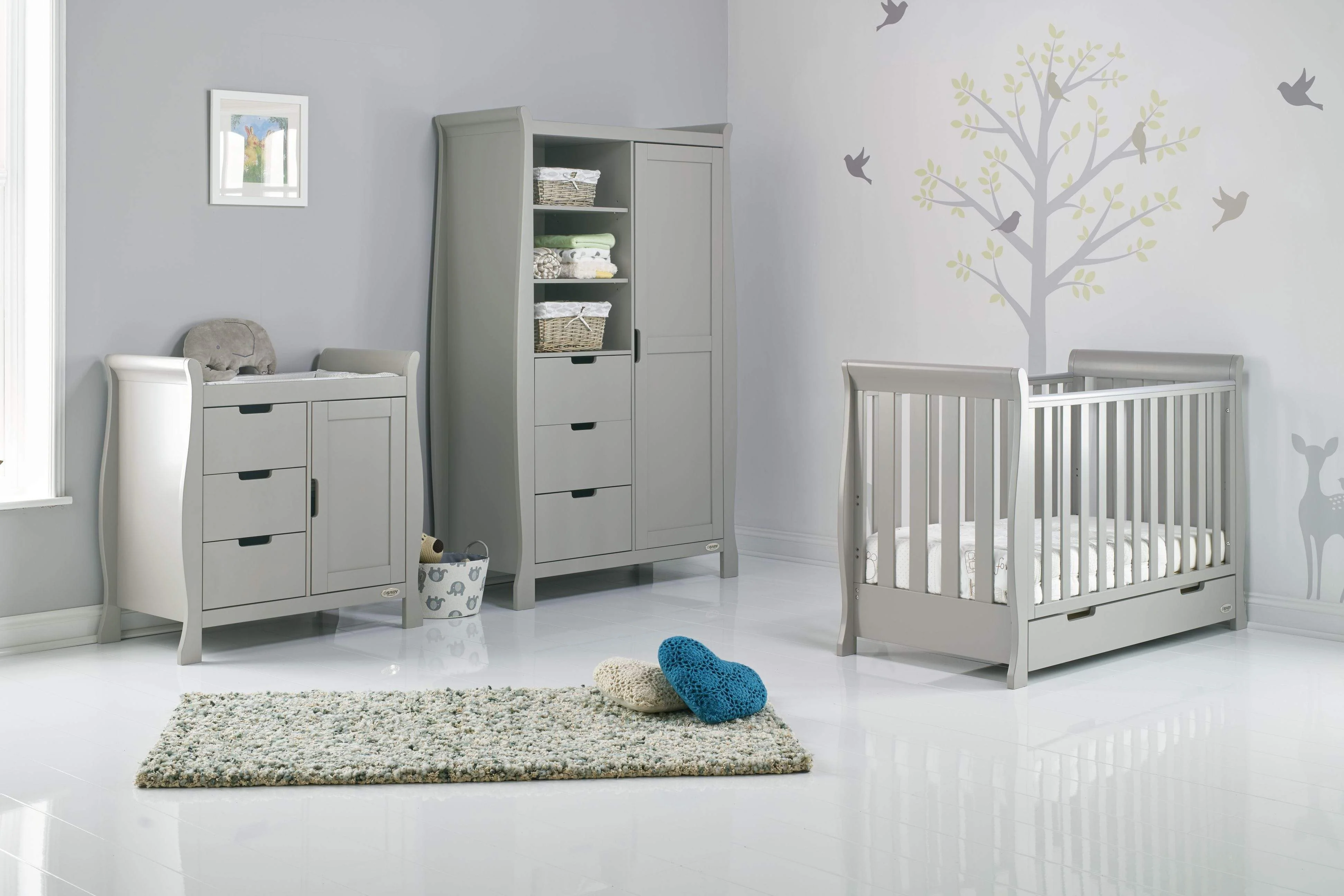Obaby Stamford Mini 3 Piece Room Set - Warm Grey