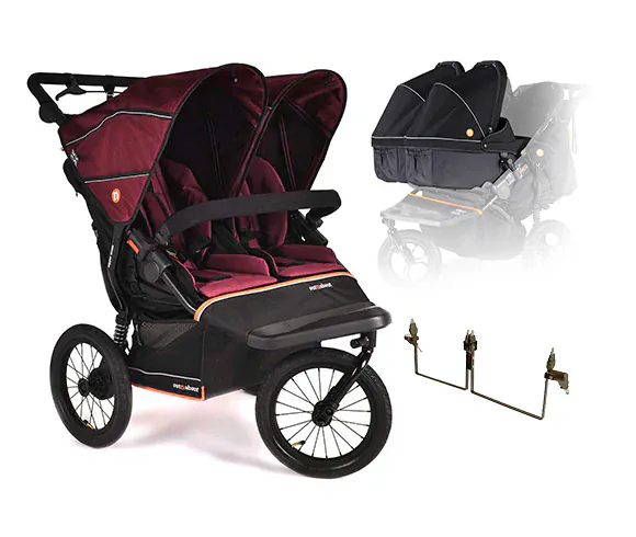 Out N About Nipper Double V6 Plus Twin Bundle -  Brambleberry Red