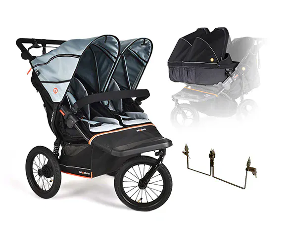 Out N About Nipper Double V6 Plus Twin Bundle - Rocksalt Grey
