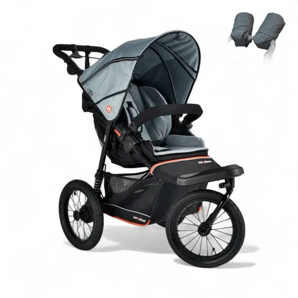 Out N About Nipper V6 Plus Pushchair with Handmuff - Rocksalt Grey