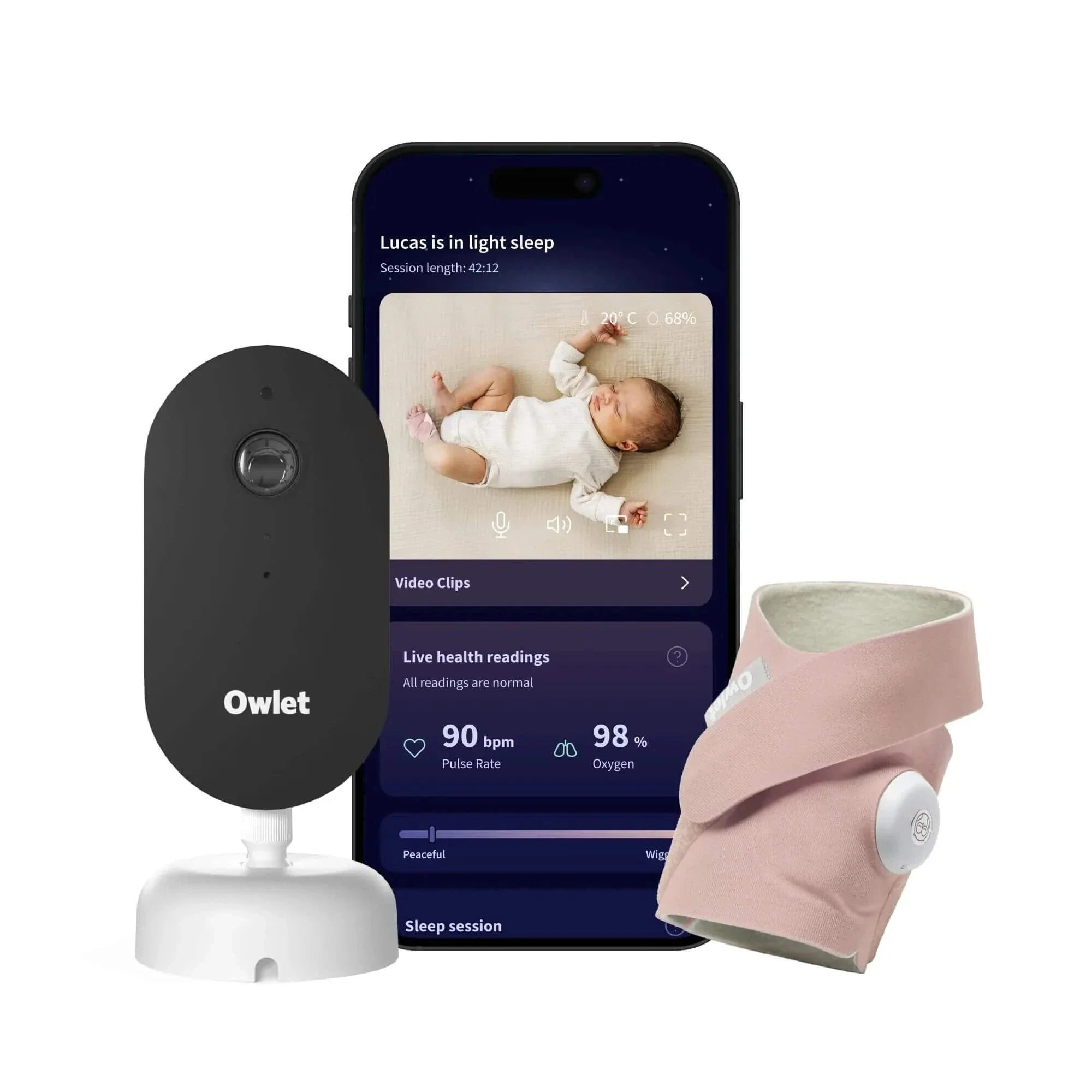 Owlet Dream Duo (Sock + Sight) - Dusty Rose