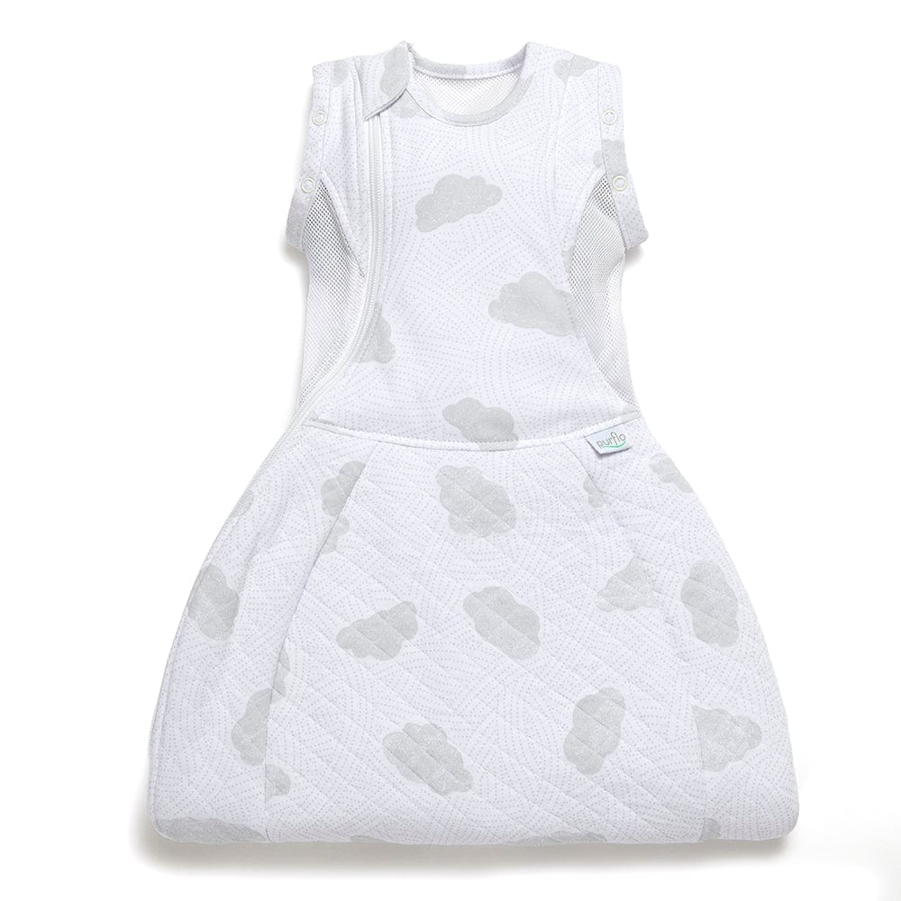 Purflo Swaddle To Sleep Bag 2.5 TOG 0-4 Month - Cotton Clouds - Image 2