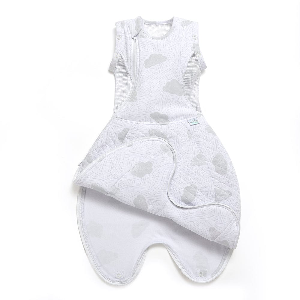 Purflo Swaddle To Sleep Bag 2.5 TOG 0-4 Month - Cotton Clouds - Image 7