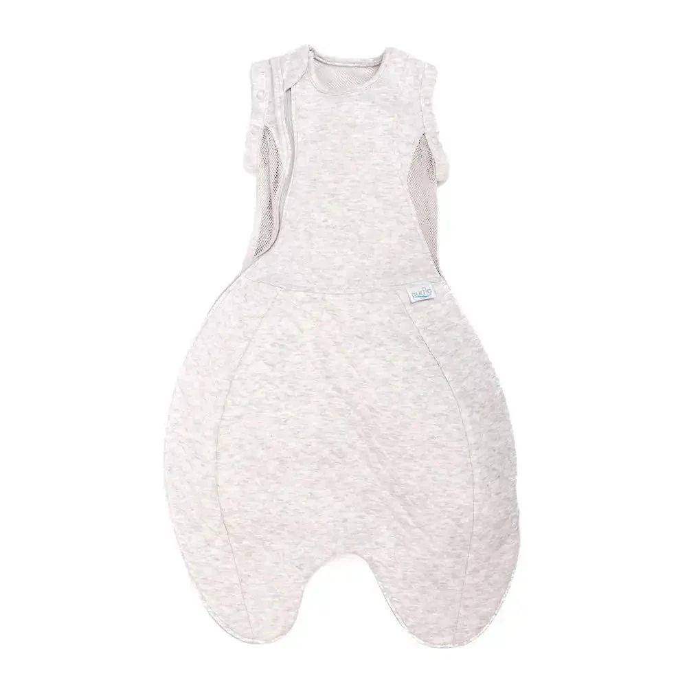 Purflo Swaddle To Sleep Bag 2.5 TOG 0-4 Month Lightweight - Minimal Grey (2 Pack) - Image 2