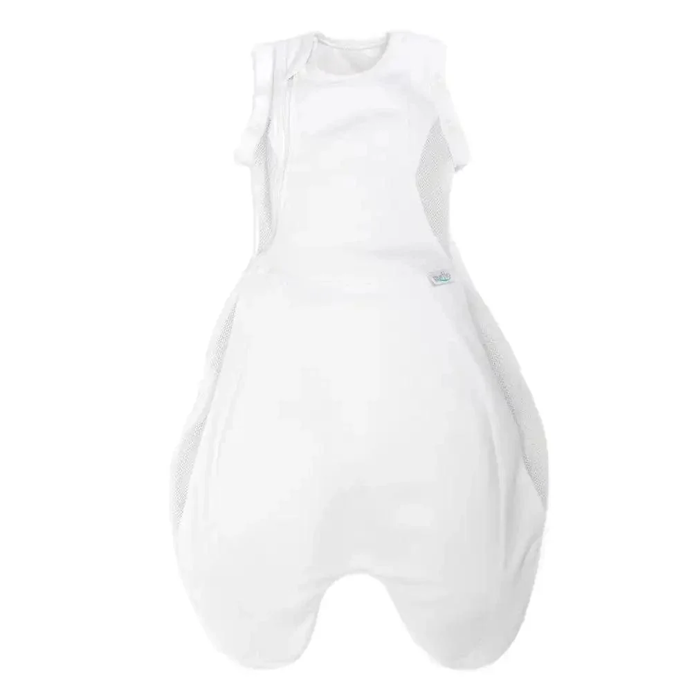 Purflo Swaddle To Sleep Bag 2.5 TOG 0-4 Month Lightweight - Soft White (2 Pack) - Image 2