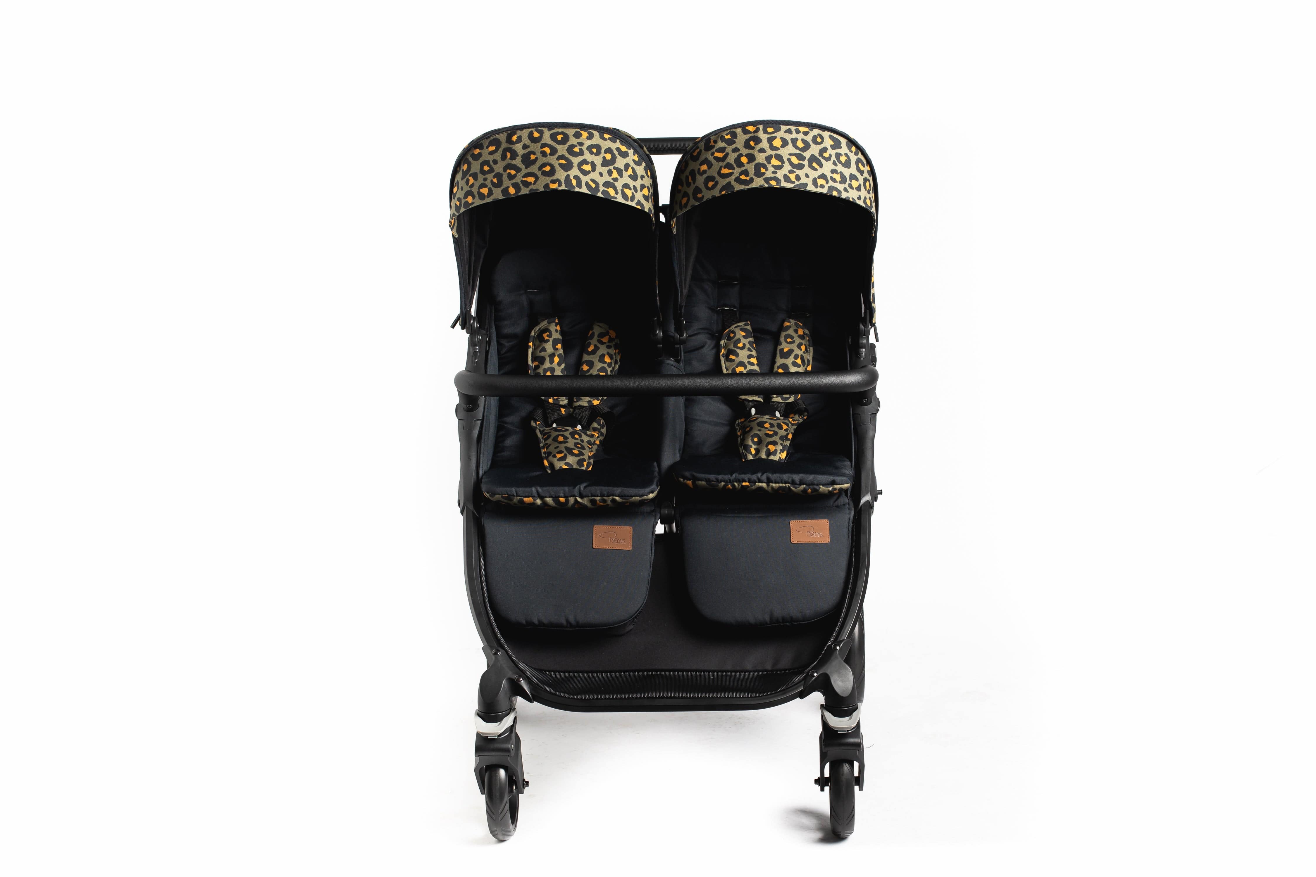 Roma Gemini 2 Double Pushchair - Khaki Leopard - Image 10