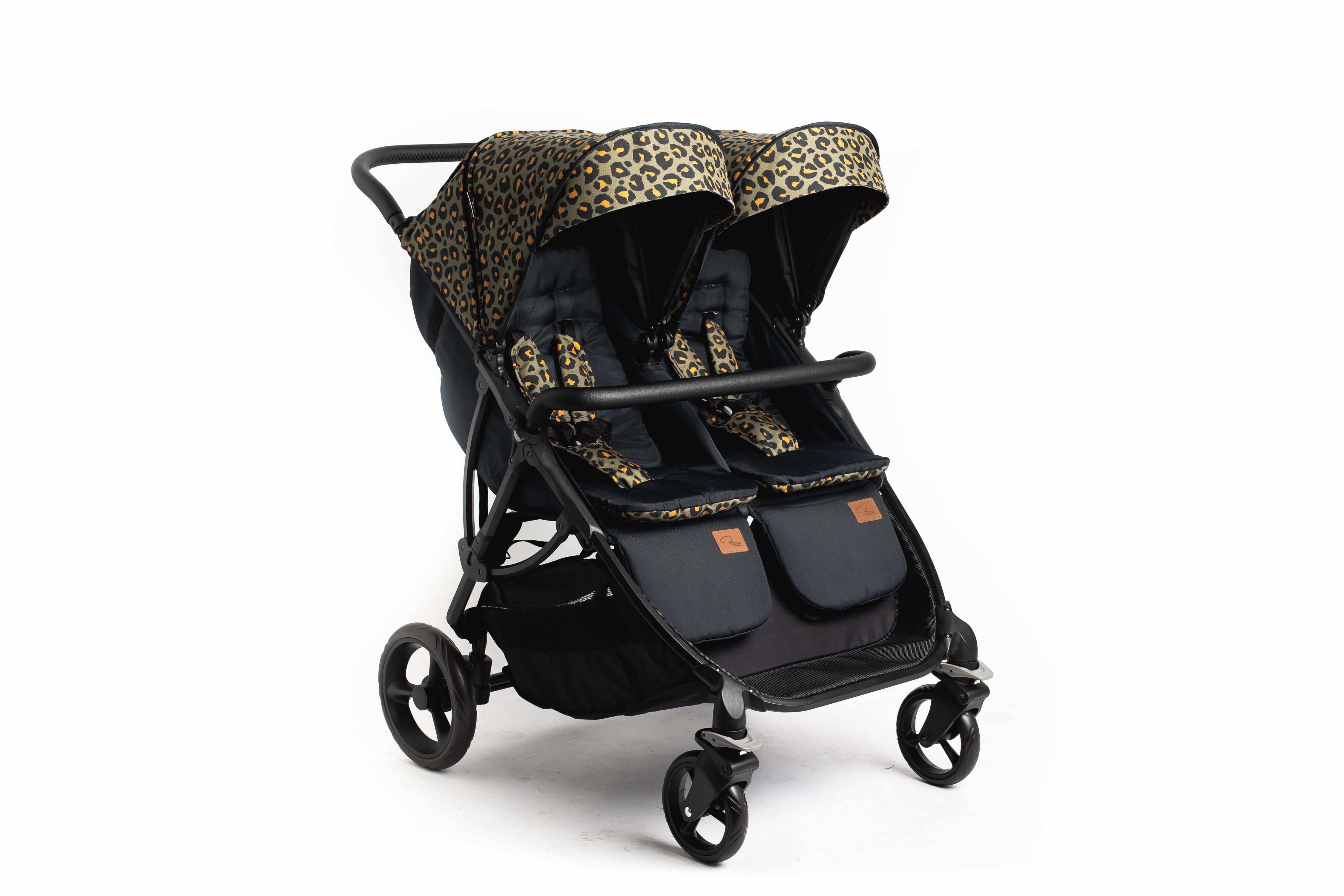 Roma Gemini 2 Double Pushchair - Khaki Leopard - Image 11