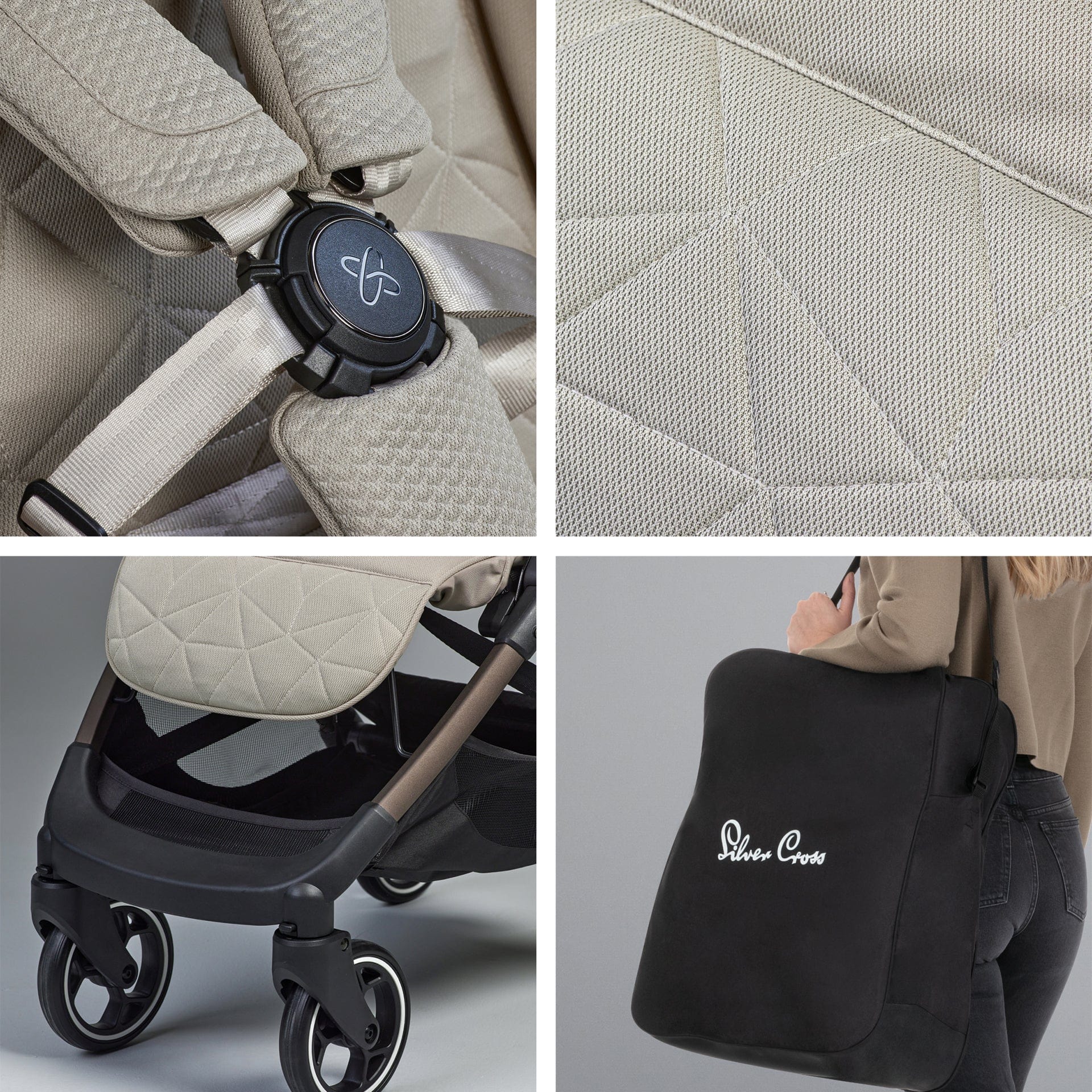 Silver Cross Clic 2 Stroller & Accessory Bundle - Latte - Image 6
