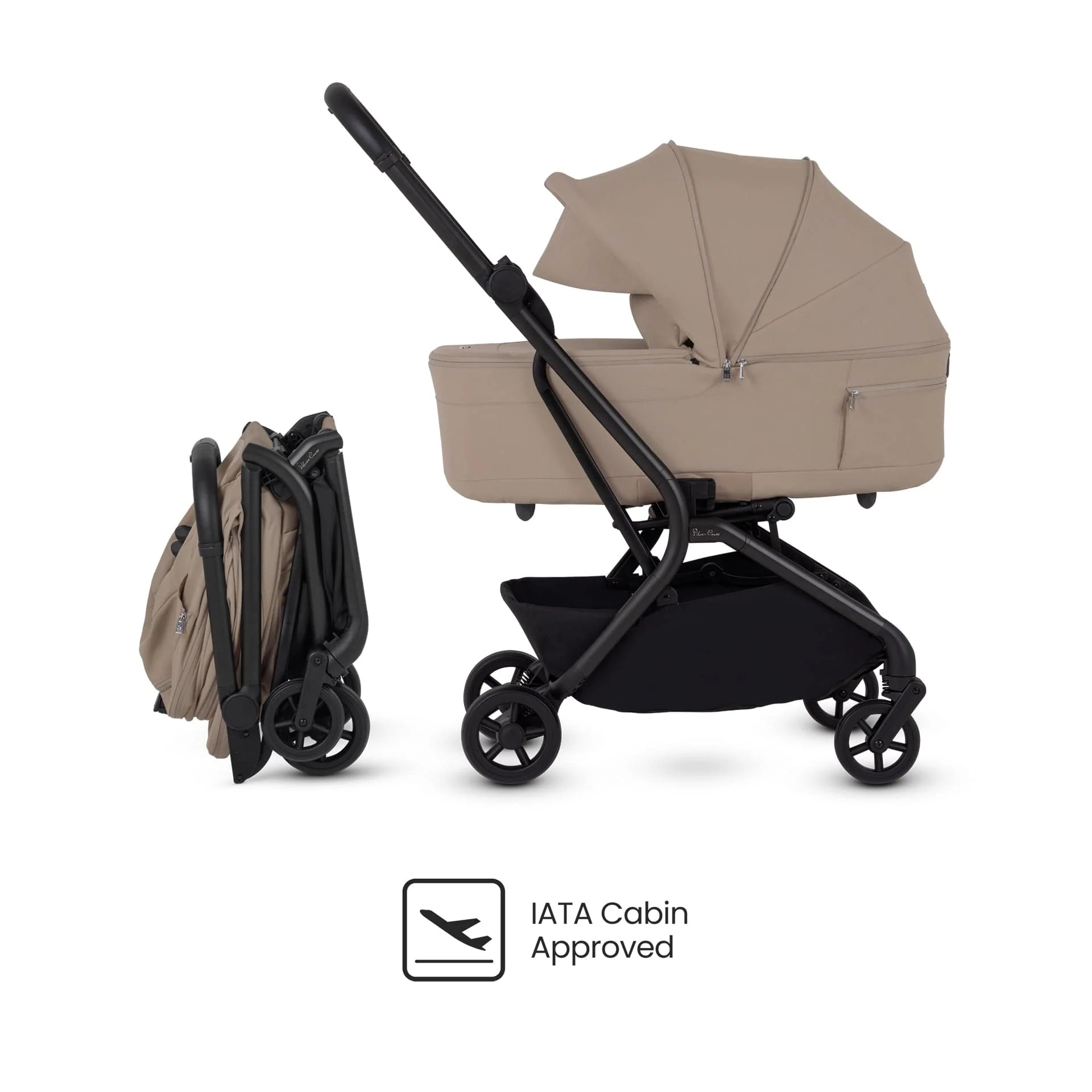 Silver Cross Nia Stroller & Carrycot - Champagne - Image 2