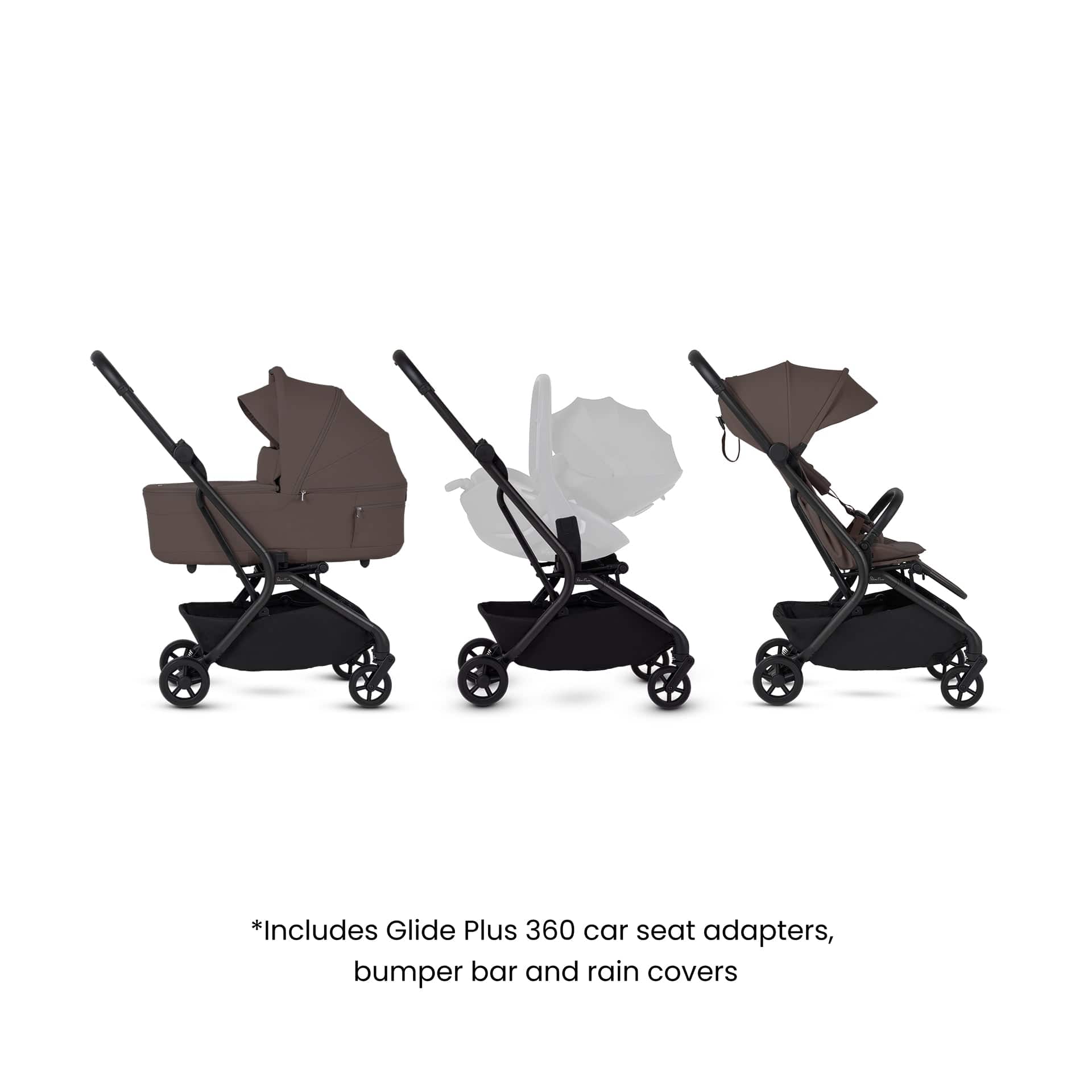 Silver Cross Nia Stroller & Carrycot - Chocolate - Image 9