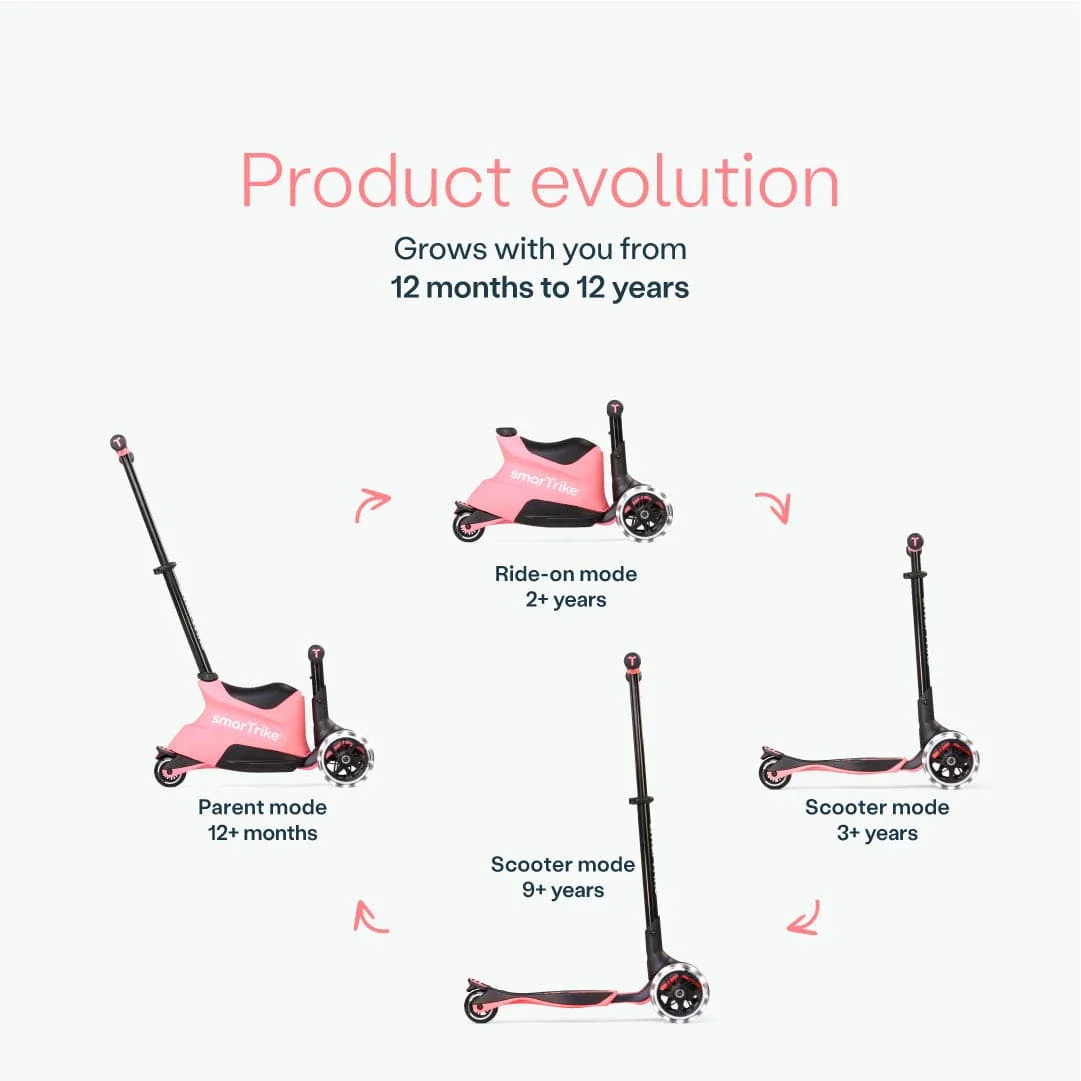 SmarTrike Xtend Ride On Scooter Plus From 12months to 12Years – Salmon - Image 3