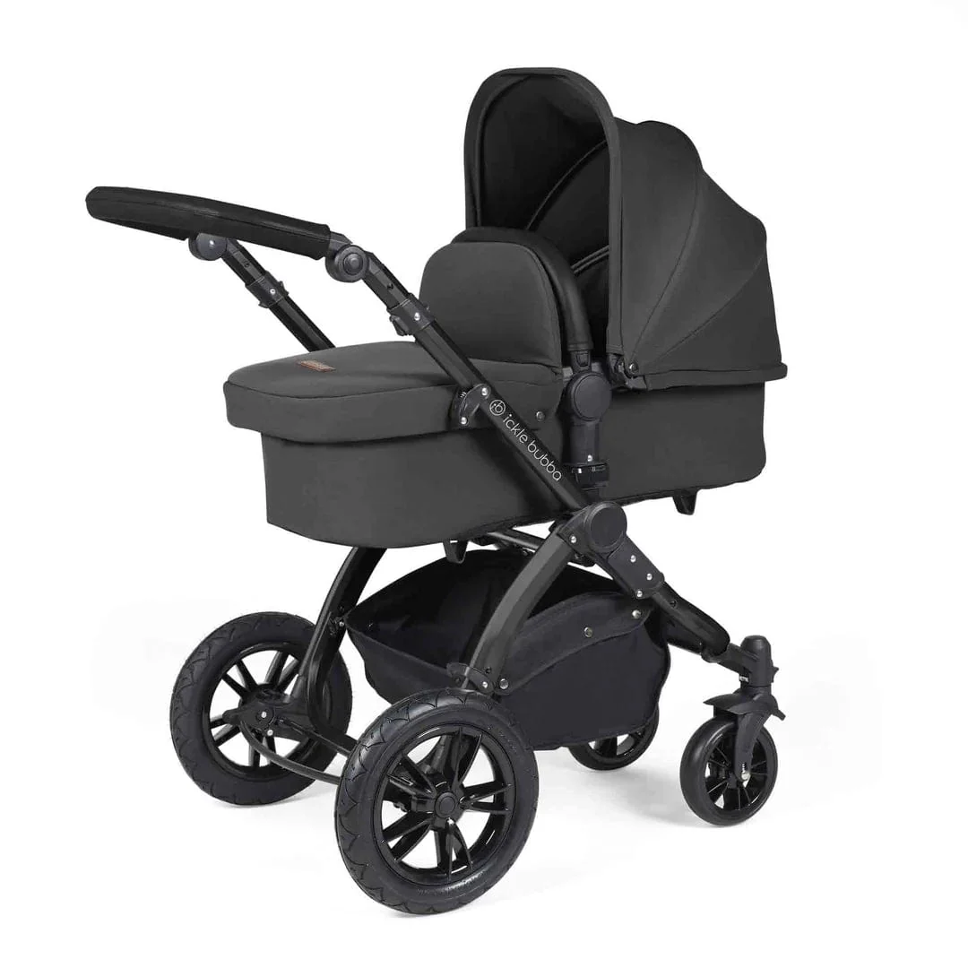 Ickle Bubba Stomp Luxe (Cirrus) Travel System with Bubba & Me - Black / Charcoal Grey / Black - Image 2
