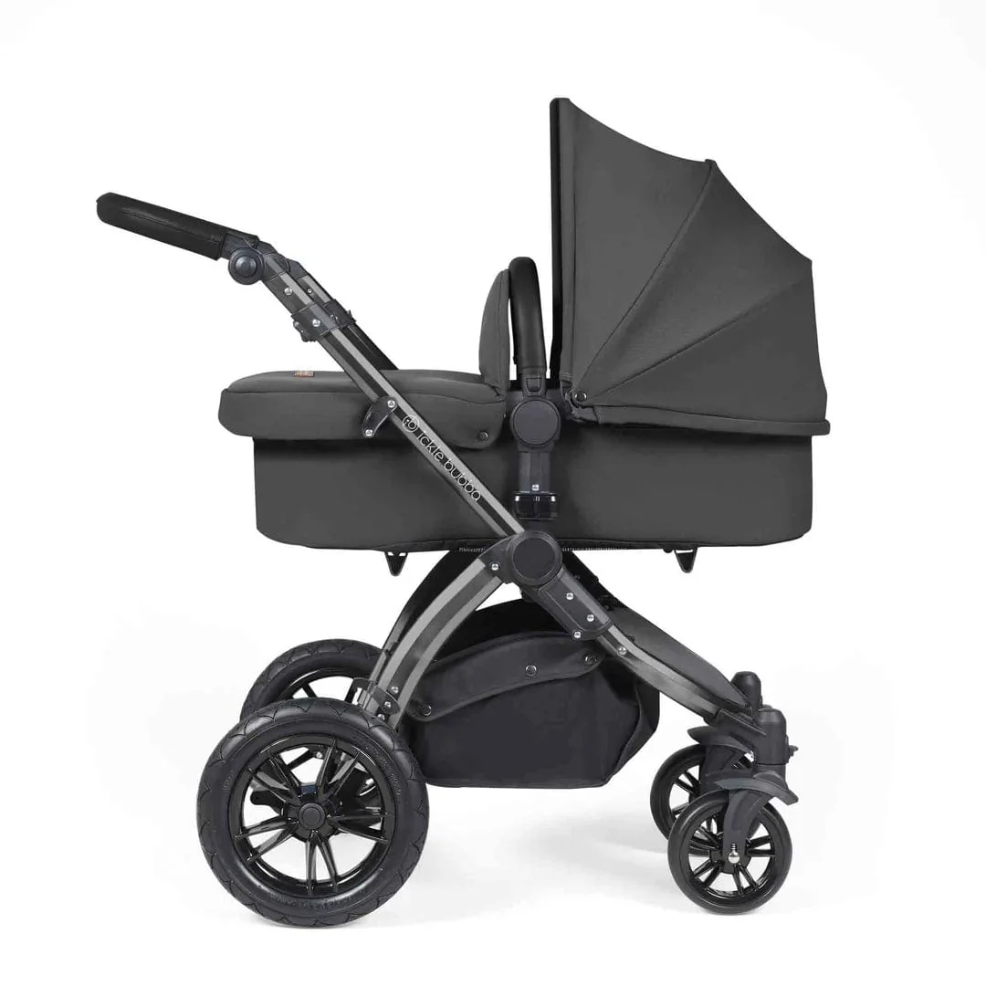 Ickle Bubba Stomp Luxe (Cirrus) Travel System with Bubba & Me - Black / Charcoal Grey / Black - Image 3