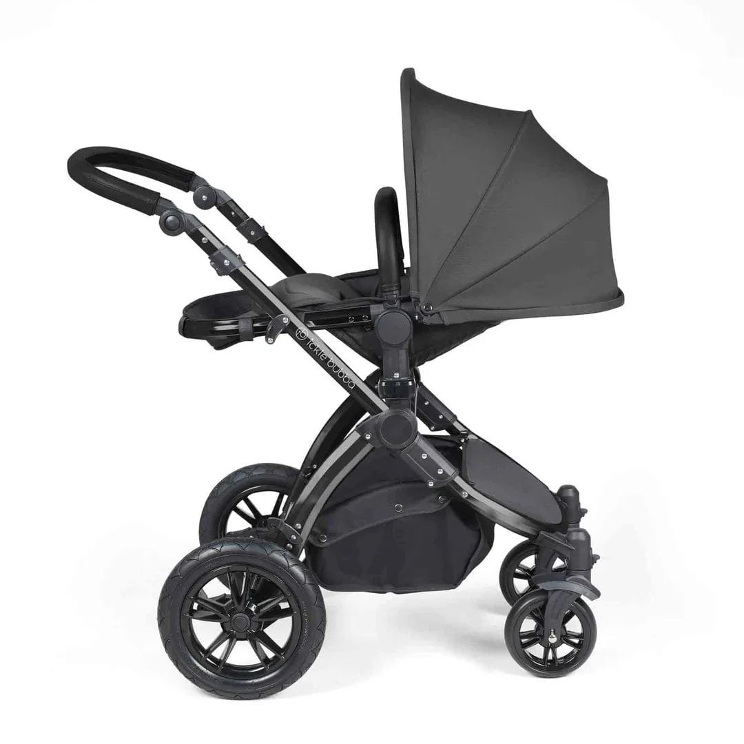 Ickle Bubba Stomp Luxe (Cirrus) Travel System with Bubba & Me - Black / Charcoal Grey / Black - Image 8