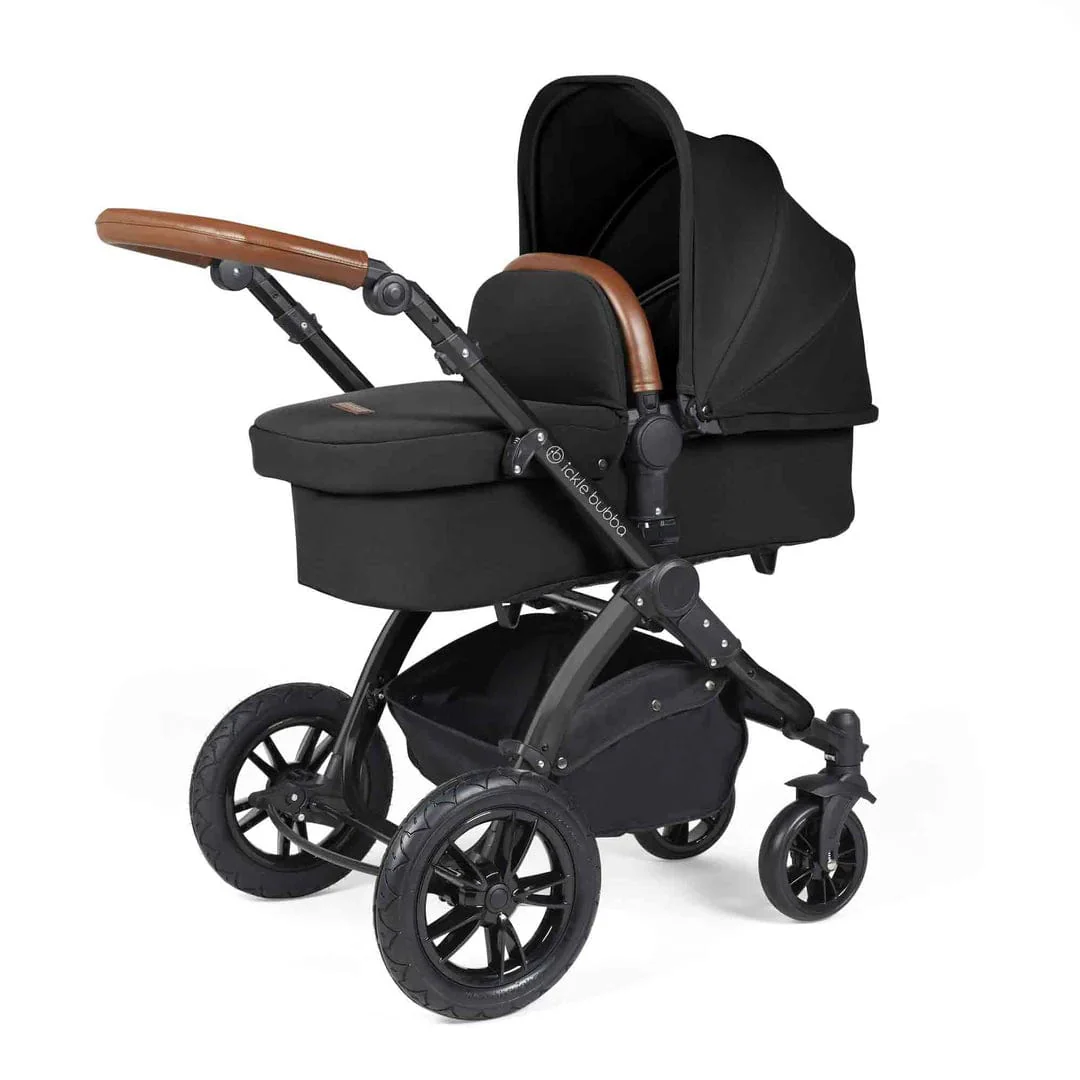 Ickle Bubba Stomp Luxe (Cirrus) Travel System with Bubba & Me - Black / Midnight / Tan - Image 2