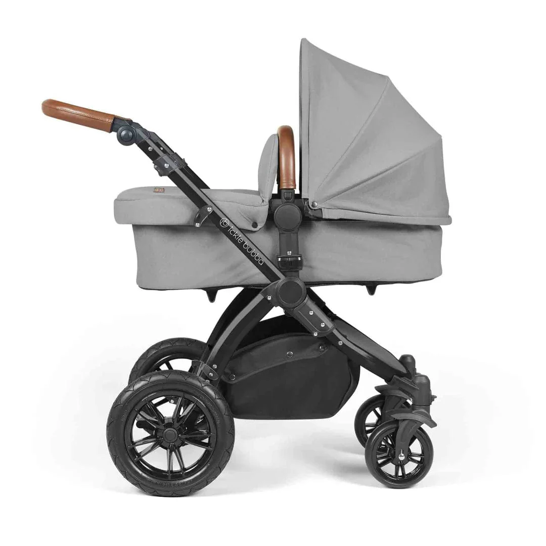 Ickle Bubba Stomp Luxe (Cirrus) Travel System with Bubba & Me - Black / Pearl Grey / Tan - Image 3