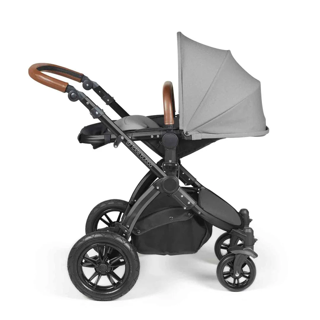 Ickle Bubba Stomp Luxe (Cirrus) Travel System with Bubba & Me - Black / Pearl Grey / Tan - Image 8