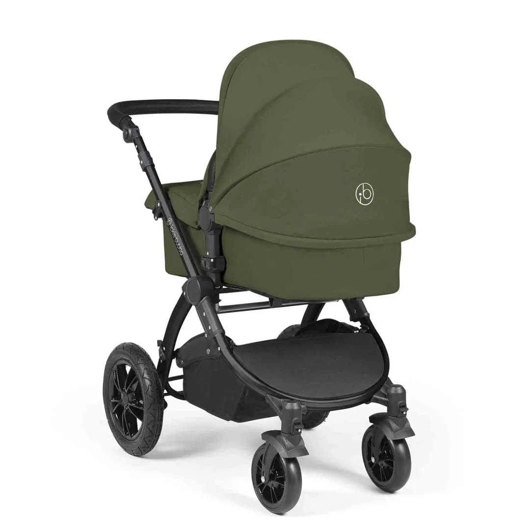 Ickle Bubba Stomp Luxe (Cirrus) Travel System with Bubba & Me - Black / Woodland / Black - Image 4