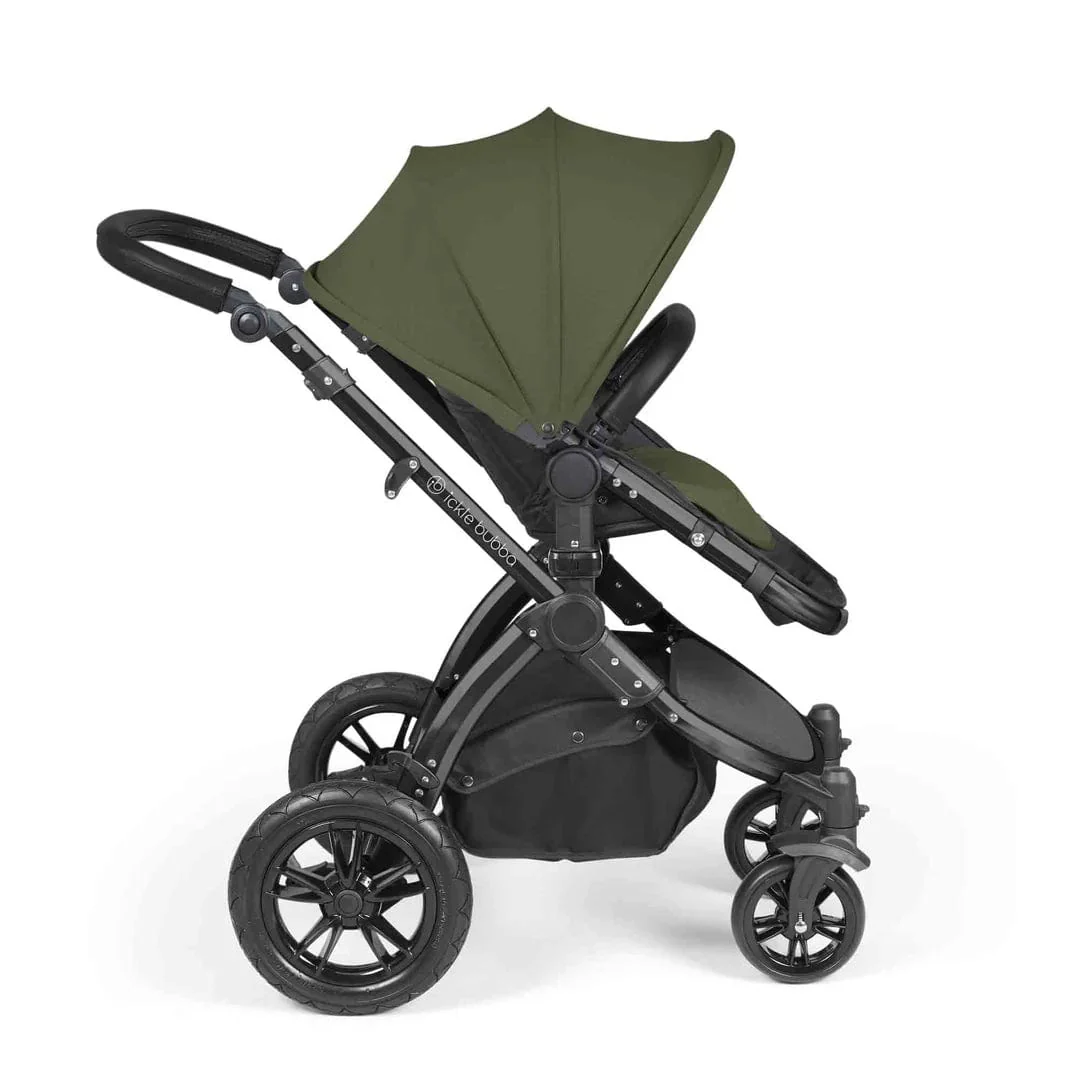 Ickle Bubba Stomp Luxe (Cirrus) Travel System with Bubba & Me - Black / Woodland / Black - Image 7