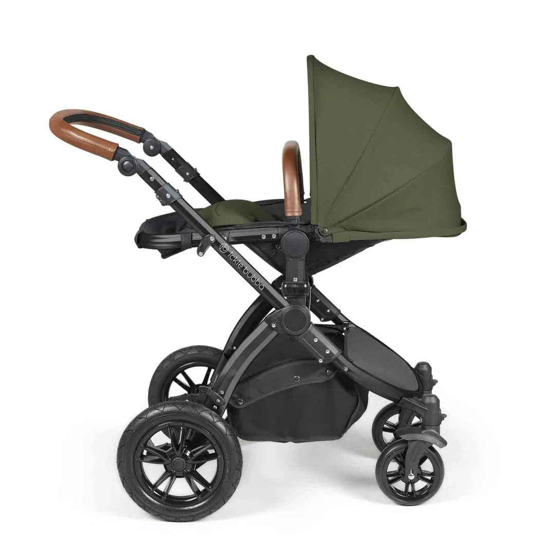 Ickle Bubba Stomp Luxe (Cirrus) Travel System with Bubba & Me - Black / Woodland / Tan - Image 7