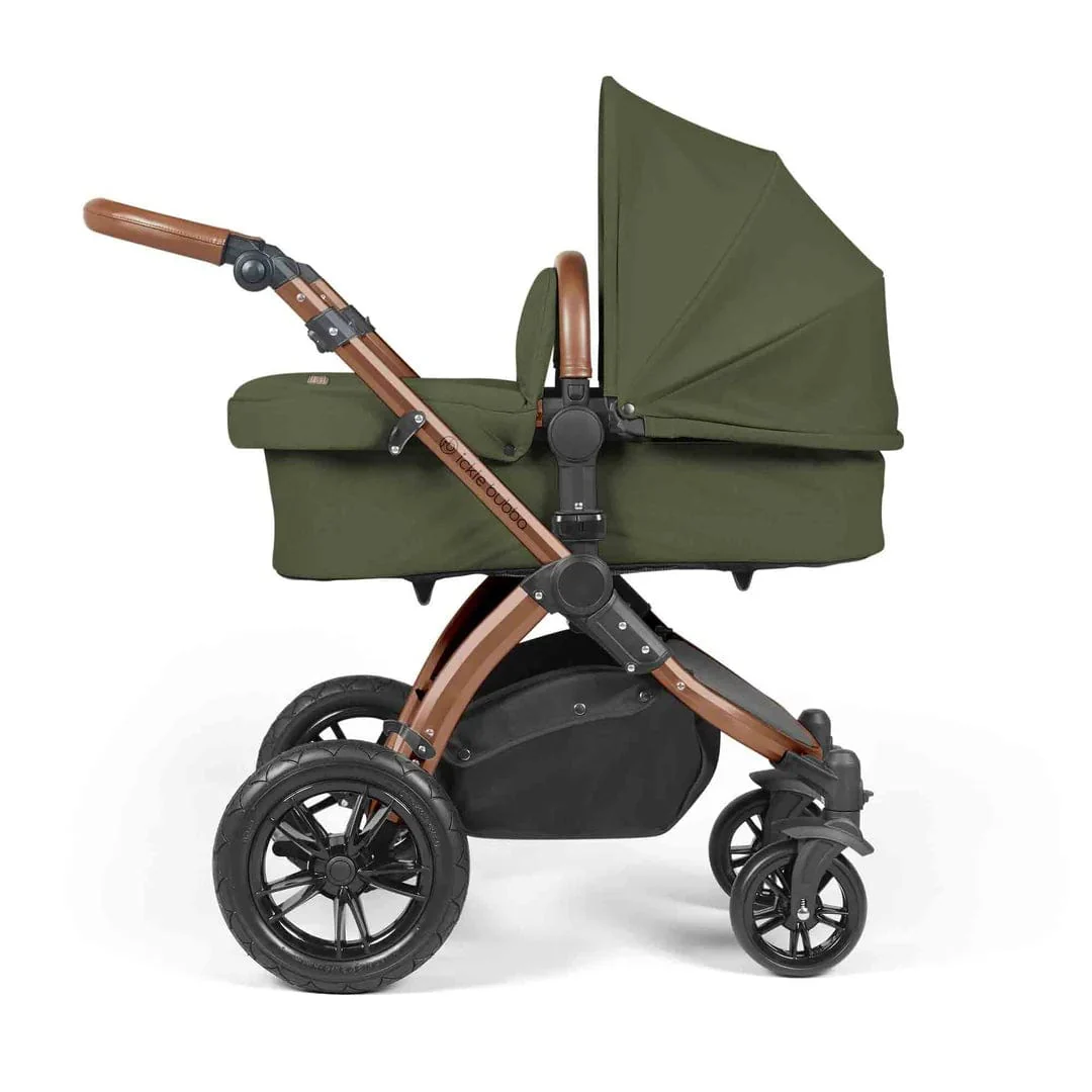 IcIckle Bubba Stomp Luxe 12 Piece Travel System with i-Size Cirrus Car Seat & ISOFIX Base - Bronze / Woodland / Tan - Image 3