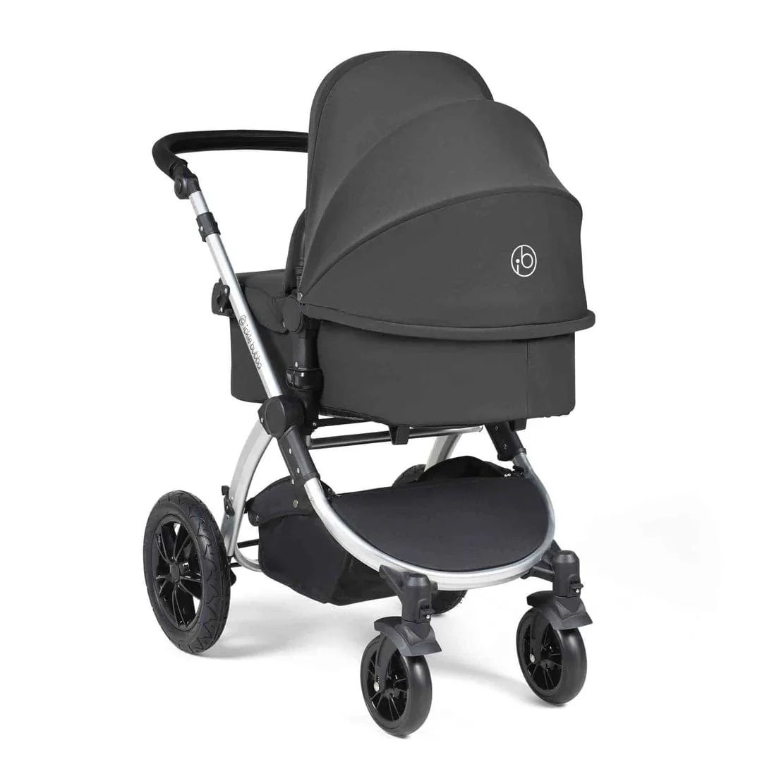 Ickle Bubba Stomp Luxe (Cirrus) Travel System with Bubba & Me - Silver / Charcoal Grey / Black - Image 5