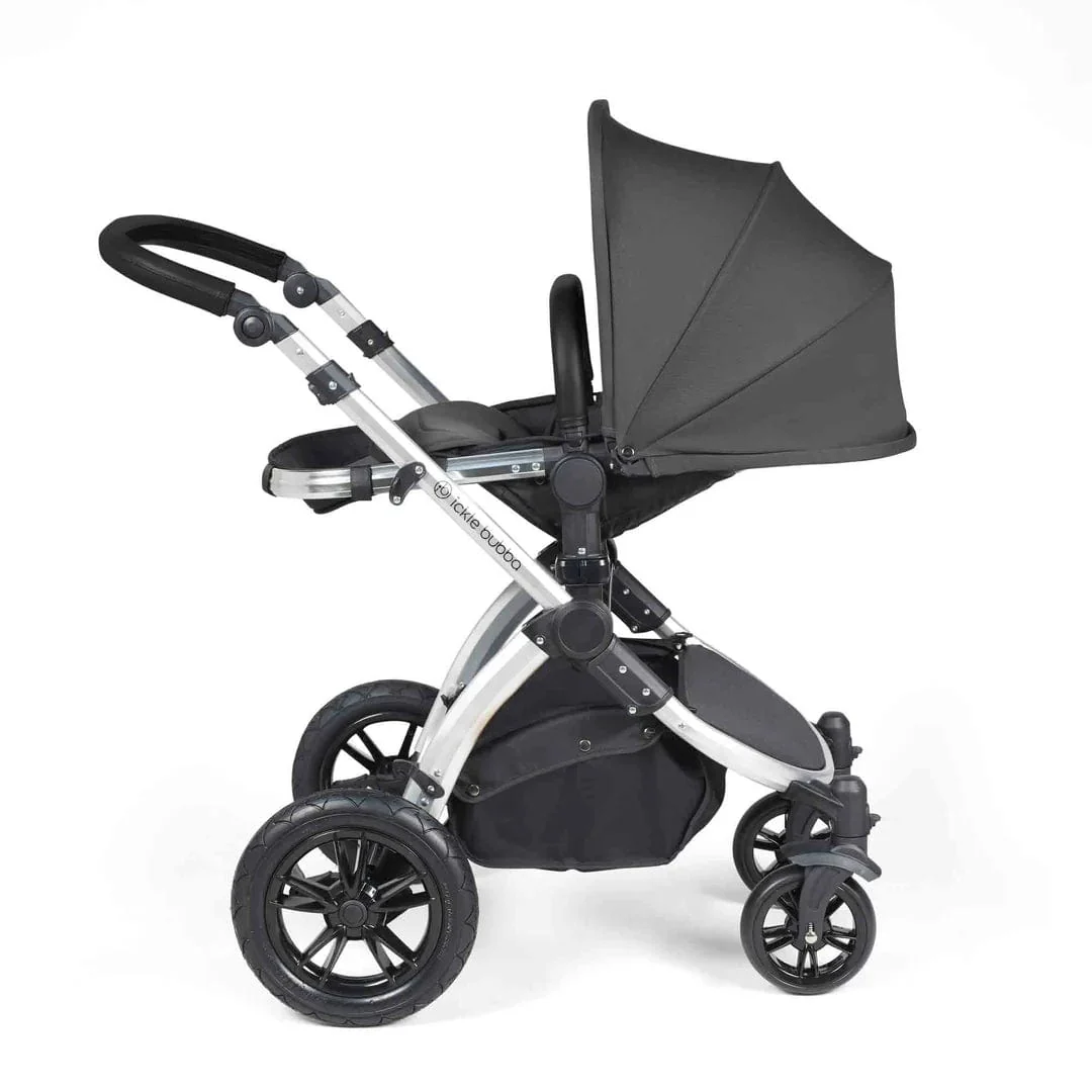 Ickle Bubba Stomp Luxe (Cirrus) Travel System with Bubba & Me - Silver / Charcoal Grey / Black - Image 7