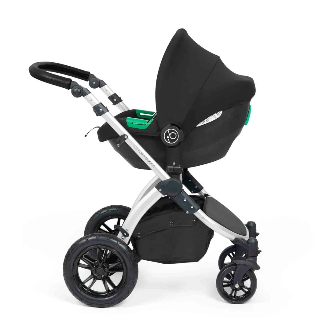 Ickle Bubba Stomp Luxe (Cirrus) Travel System with Bubba & Me - Silver / Charcoal Grey / Black - Image 9