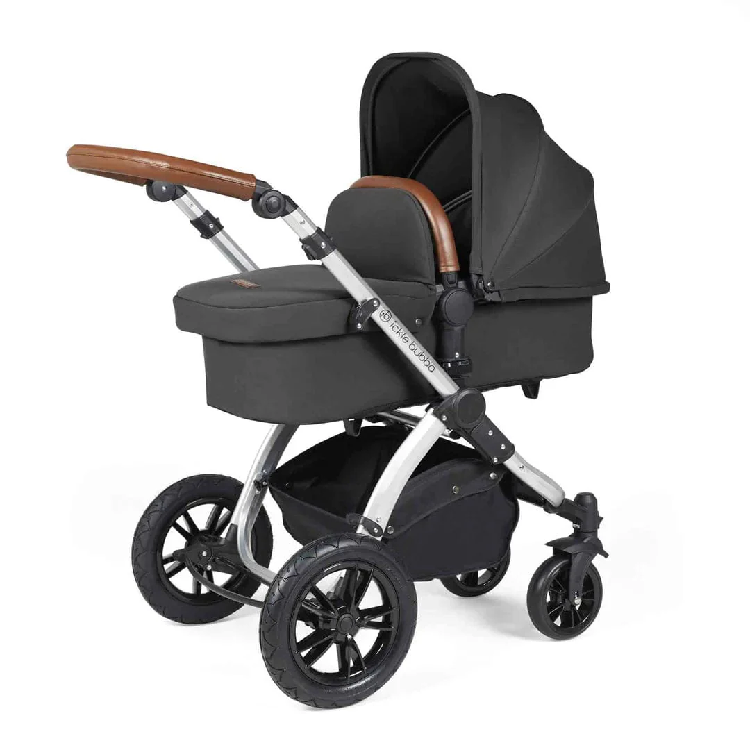 Ickle Bubba Stomp Luxe (Cirrus) Travel System with Bubba & Me - Silver / Charcoal Grey / Tan - Image 2