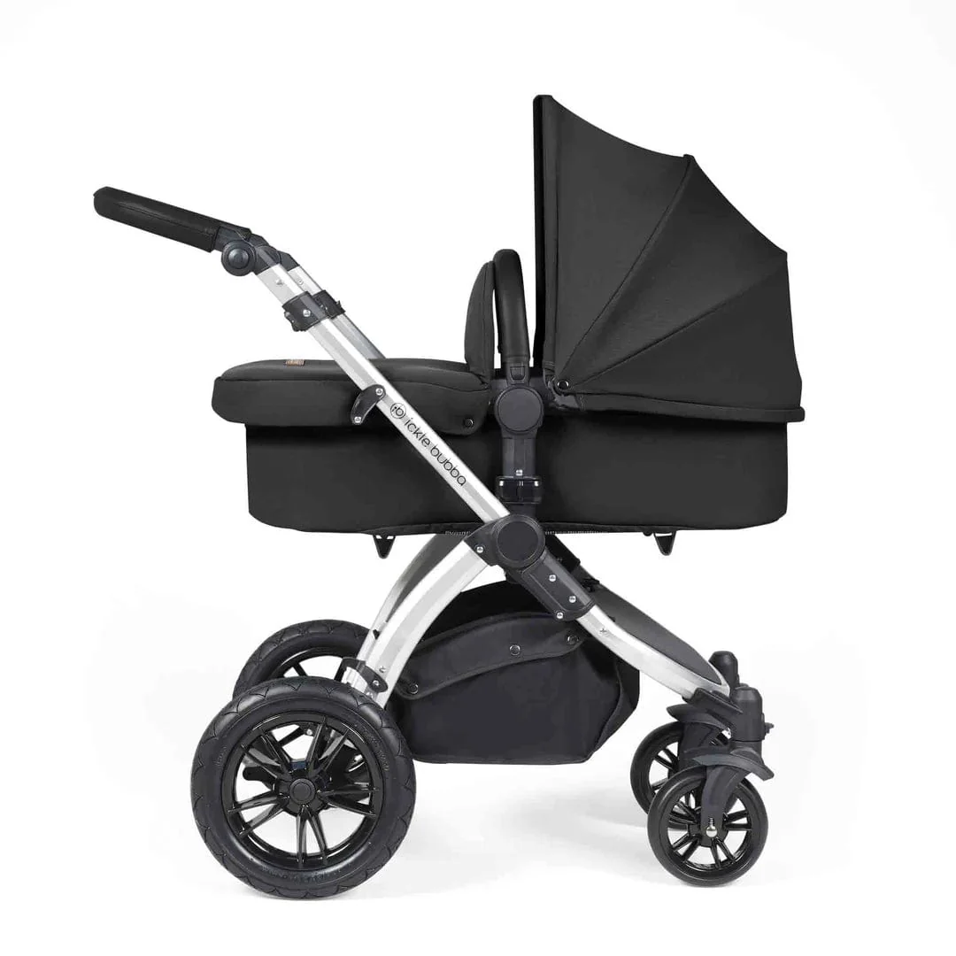 Ickle Bubba Stomp Luxe (Cirrus) Travel System with Bubba & Me - Silver / Midnight / Black - Image 3