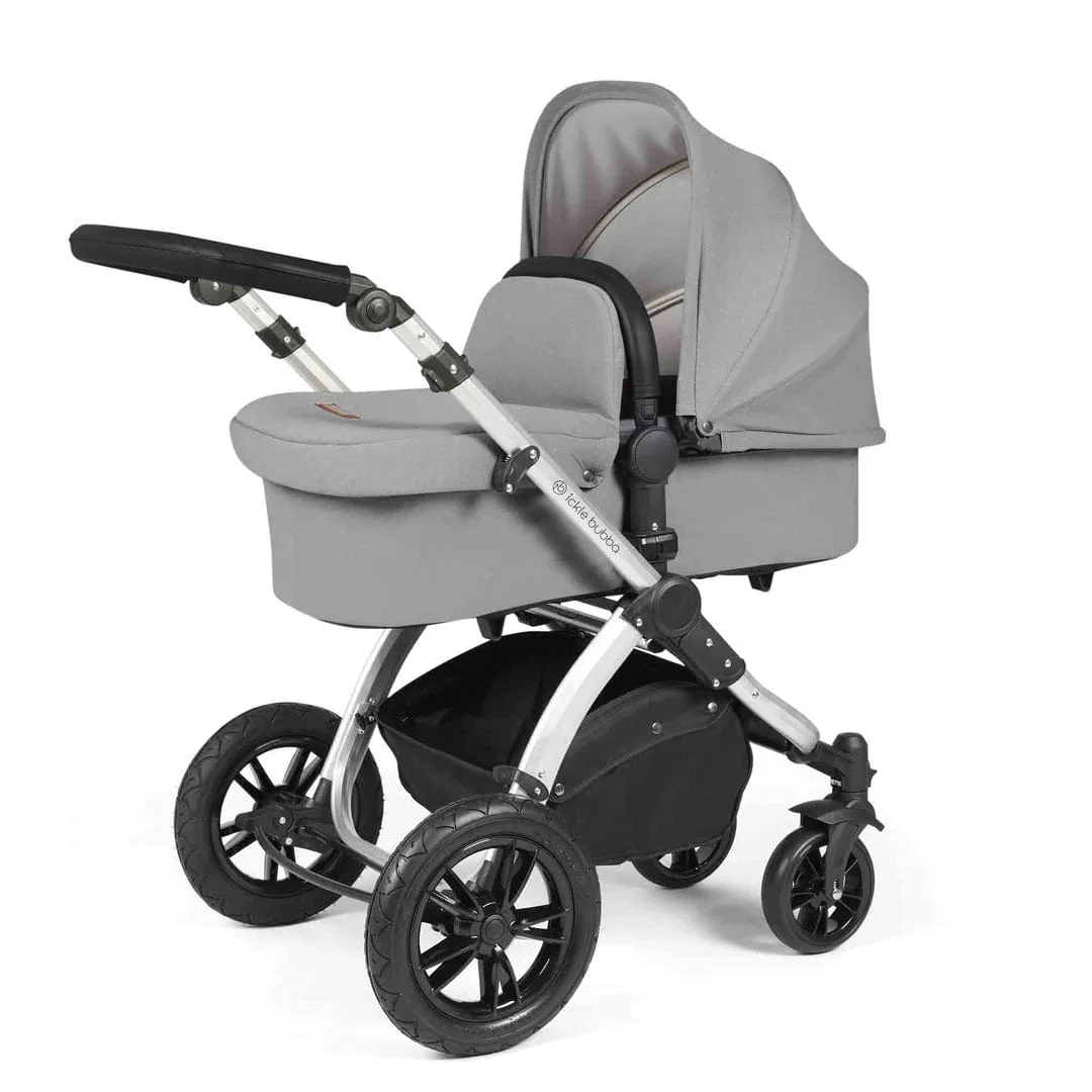 Ickle Bubba Stomp Luxe (Cirrus) Travel System with Bubba & Me - Silver / Pearl Grey / Black - Image 2