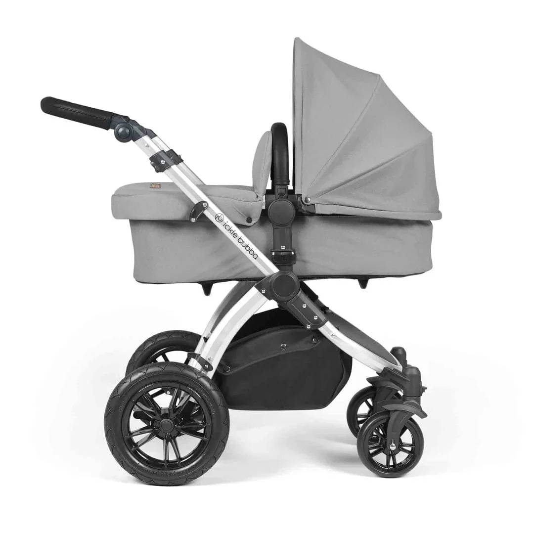 Ickle Bubba Stomp Luxe (Cirrus) Travel System with Bubba & Me - Silver / Pearl Grey / Black - Image 3