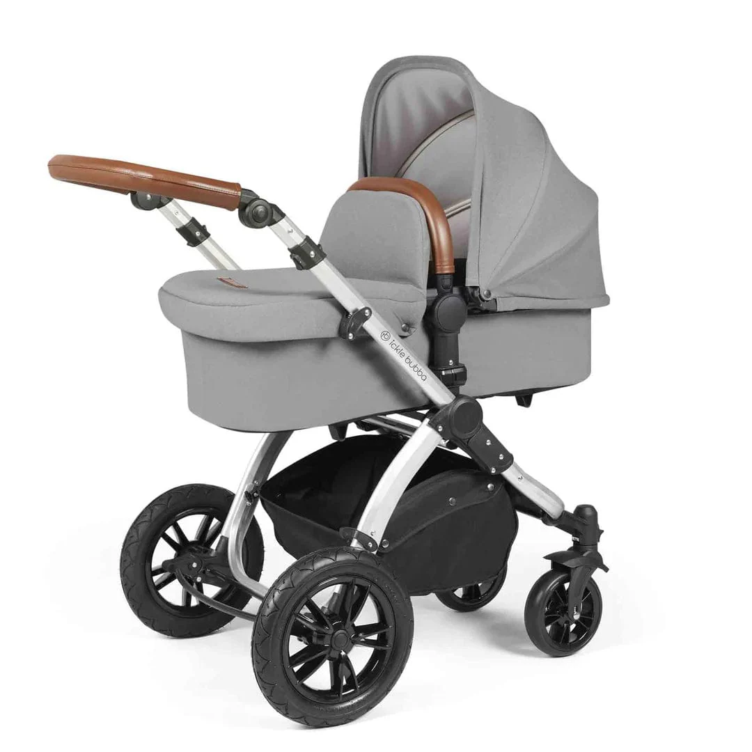 Ickle Bubba Stomp Luxe (Cirrus) Travel System with Bubba & Me - Silver / Pearl Grey / Tan - Image 2