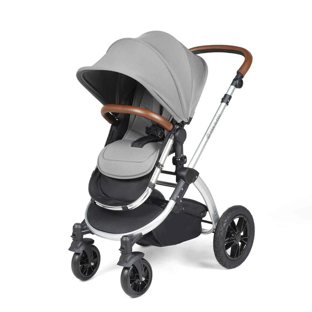 Ickle Bubba Stomp Luxe (Cirrus) Travel System with Bubba & Me - Silver / Pearl Grey / Tan - Image 5